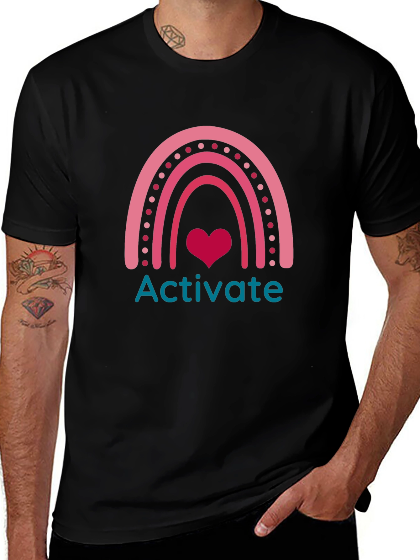 Activate Rainbow Heart Graphic Tee
