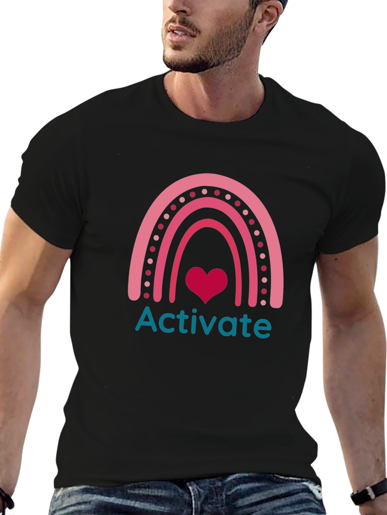 Activate Rainbow Heart Graphic Tee