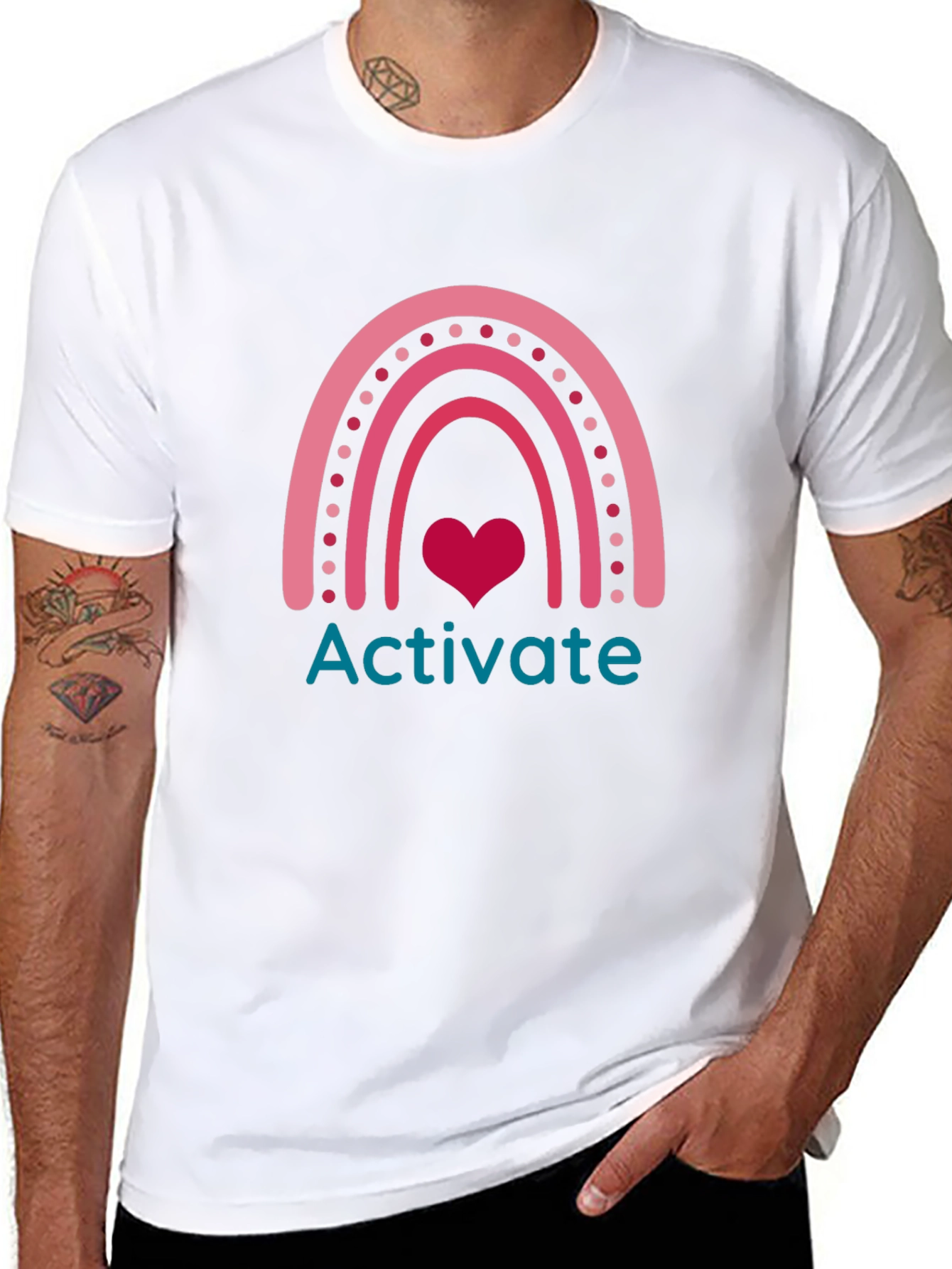 Activate Rainbow Heart Graphic Tee