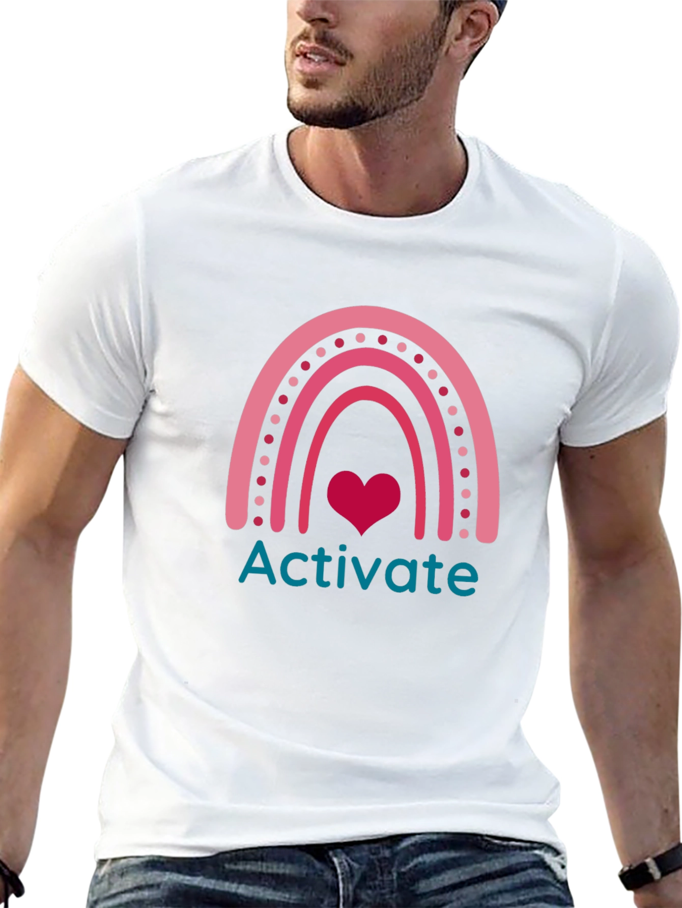 Activate Rainbow Heart Graphic Tee