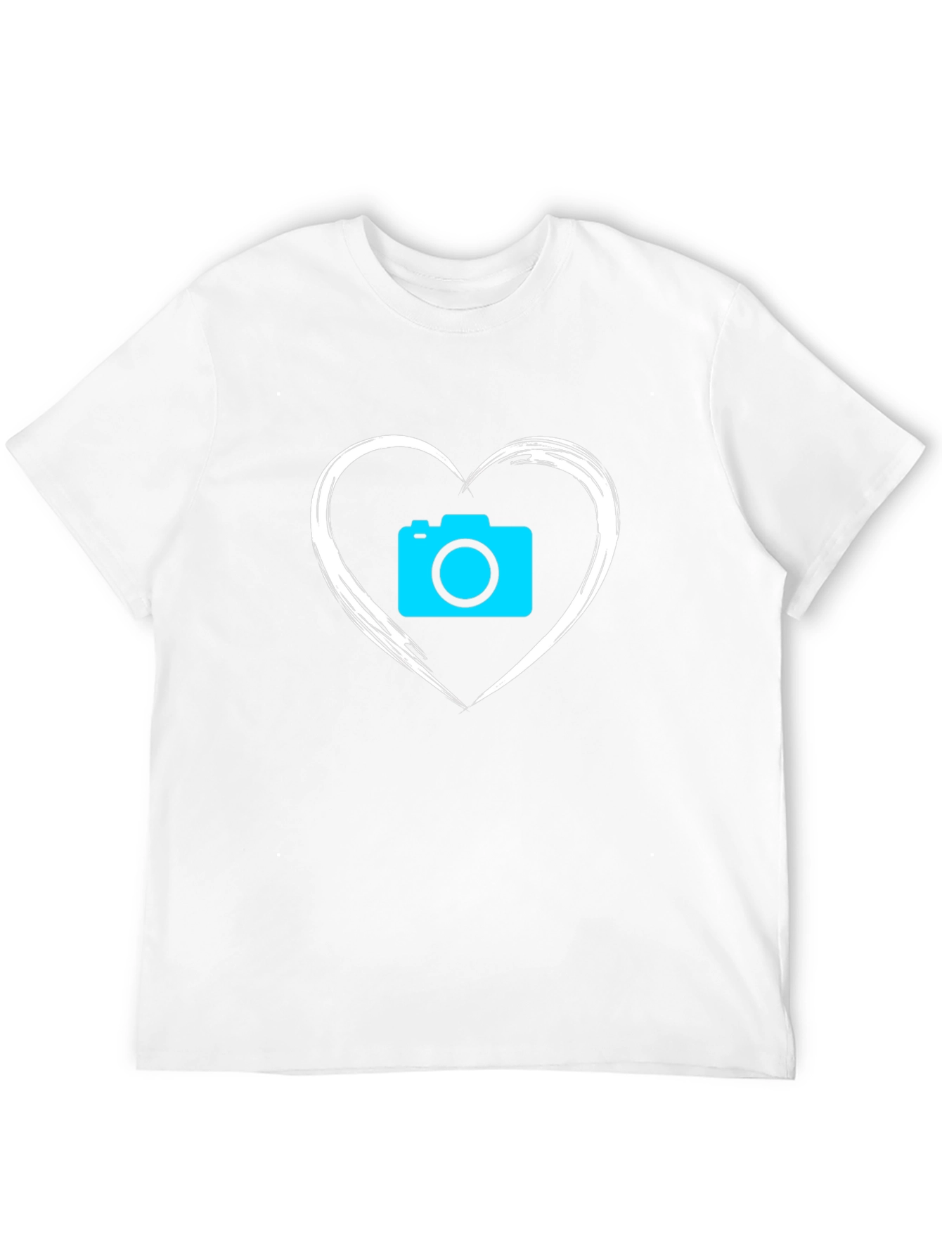 Camera Heart Graphic T-Shirt - Black