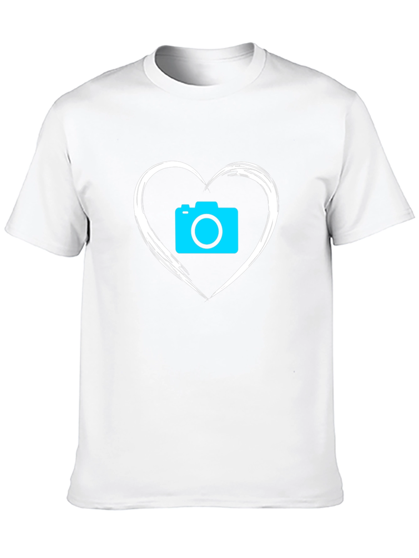 Camera Heart Graphic T-Shirt - Black