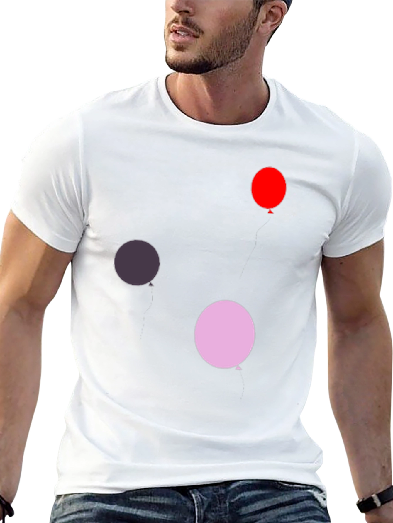 Balloon Print Black T-Shirt