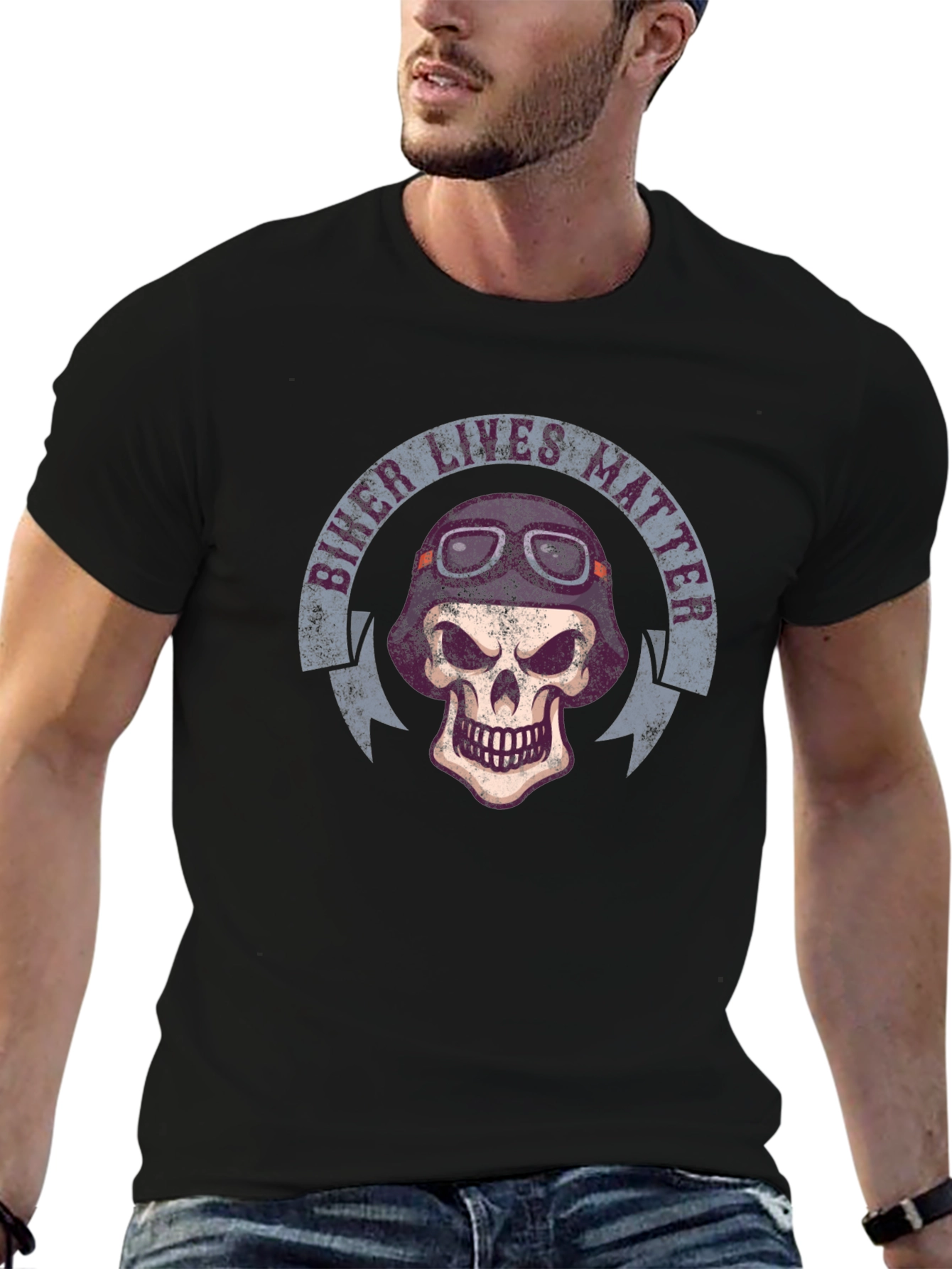 Biker Lives Matter Skull T-Shirt