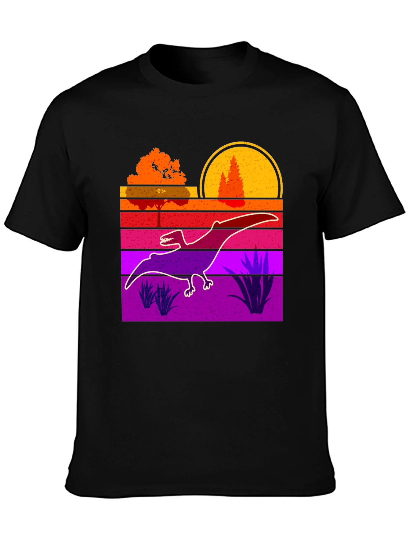 Retro Dinosaur Sunset Graphic Tee
