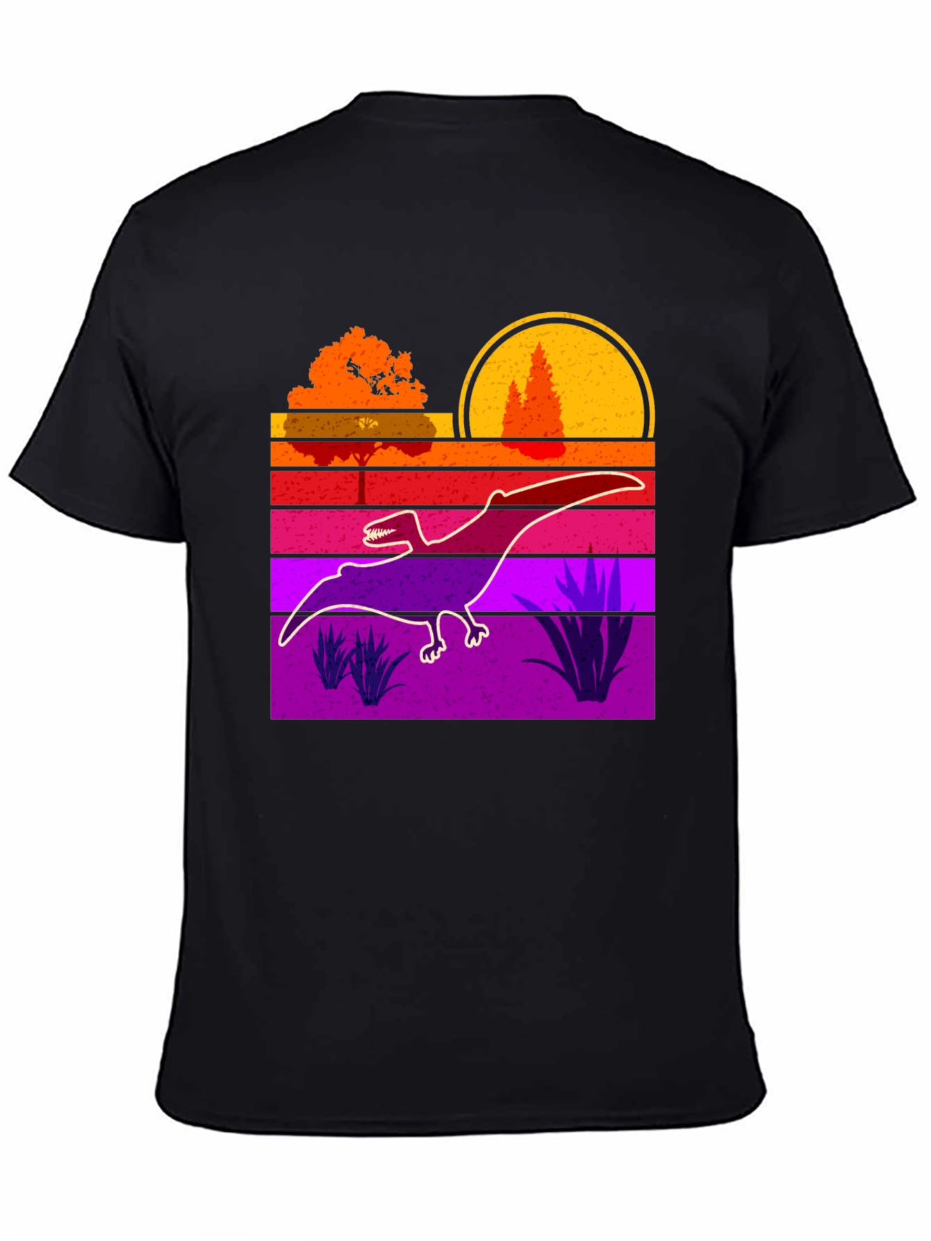 Retro Dinosaur Sunset Graphic Tee