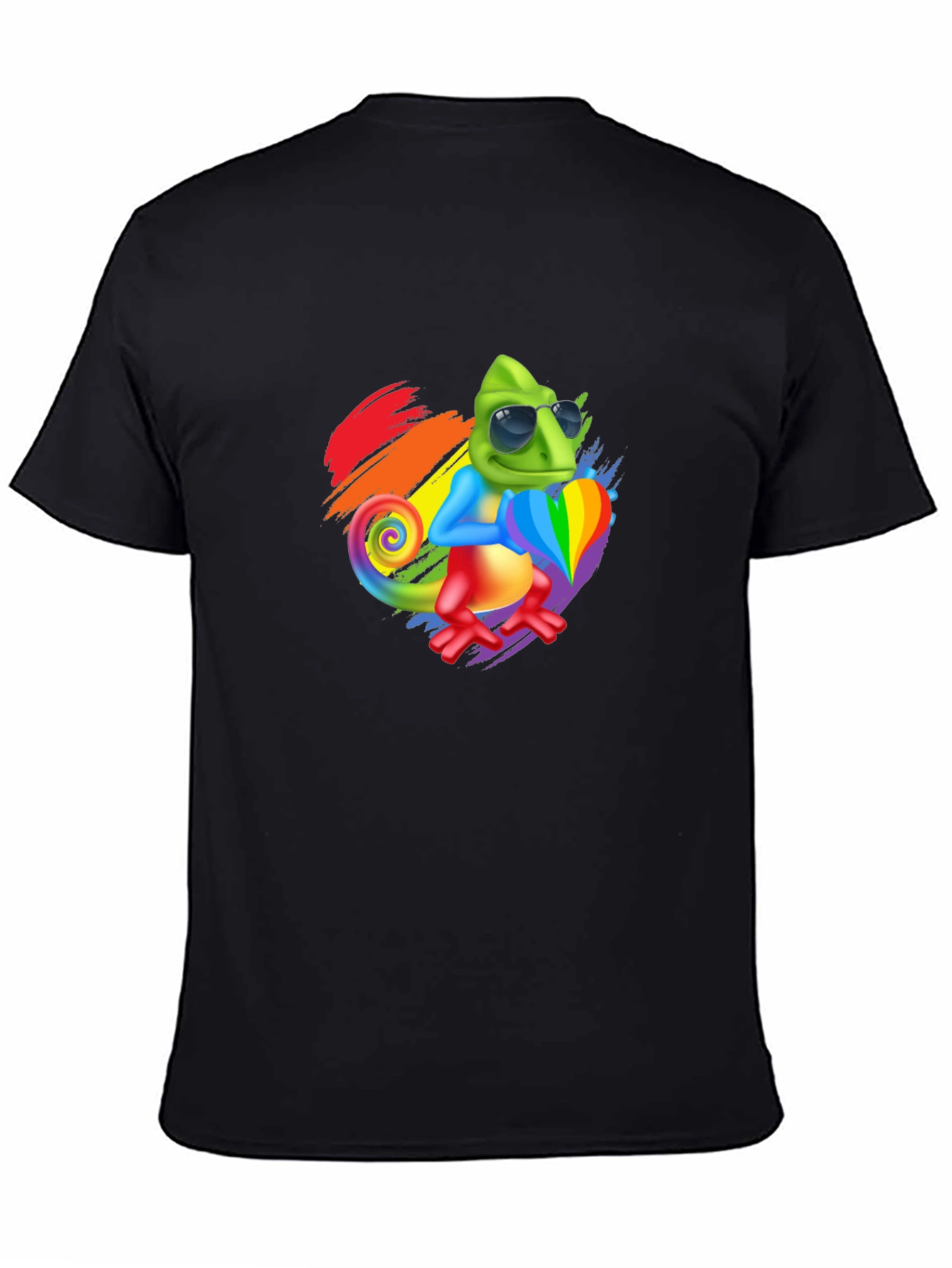 Rainbow Chameleon Graphic Tee - Stylish & Fun!