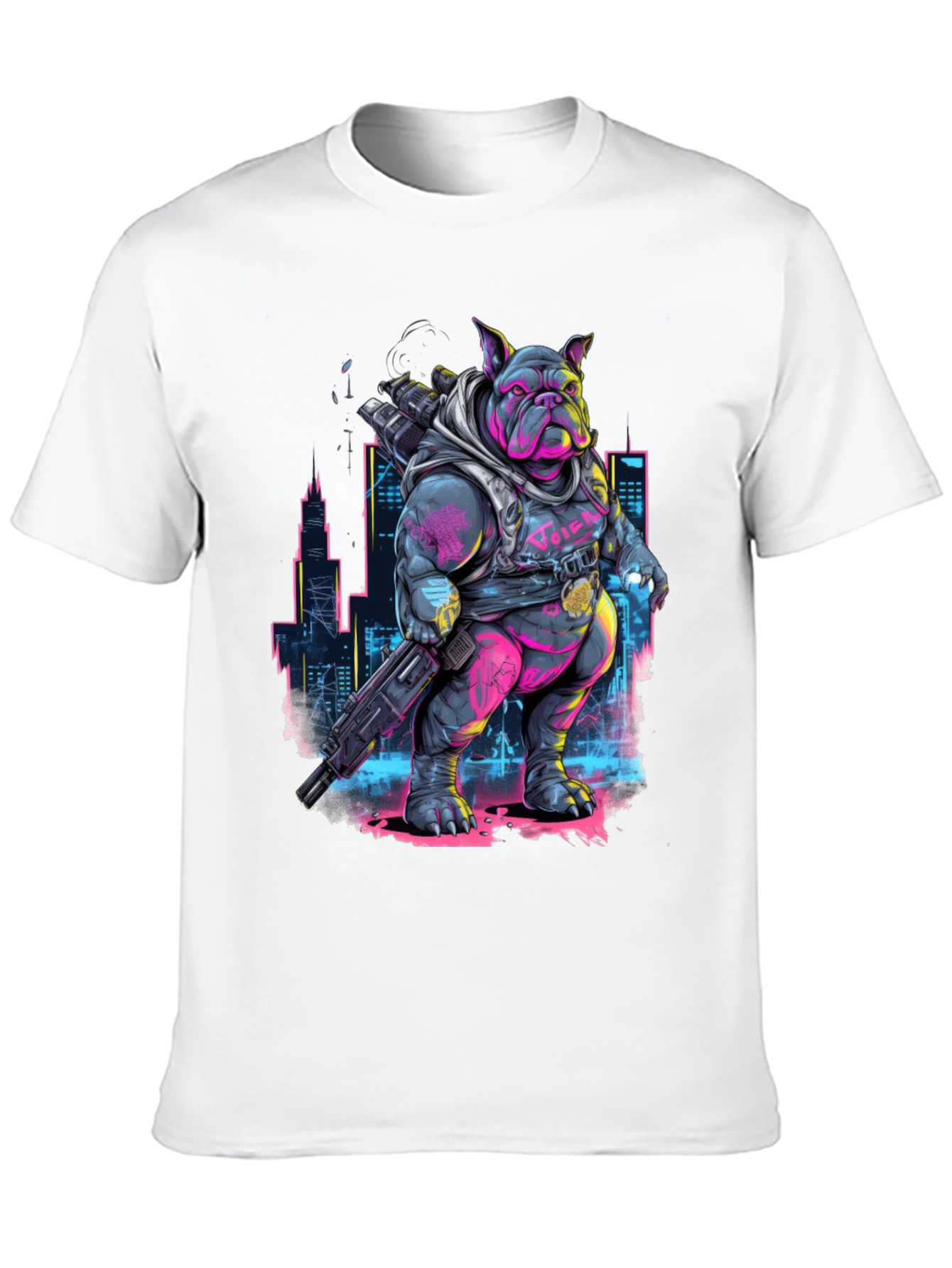 Cyberpunk Bulldog T-Shirt - Urban Warrior Tee