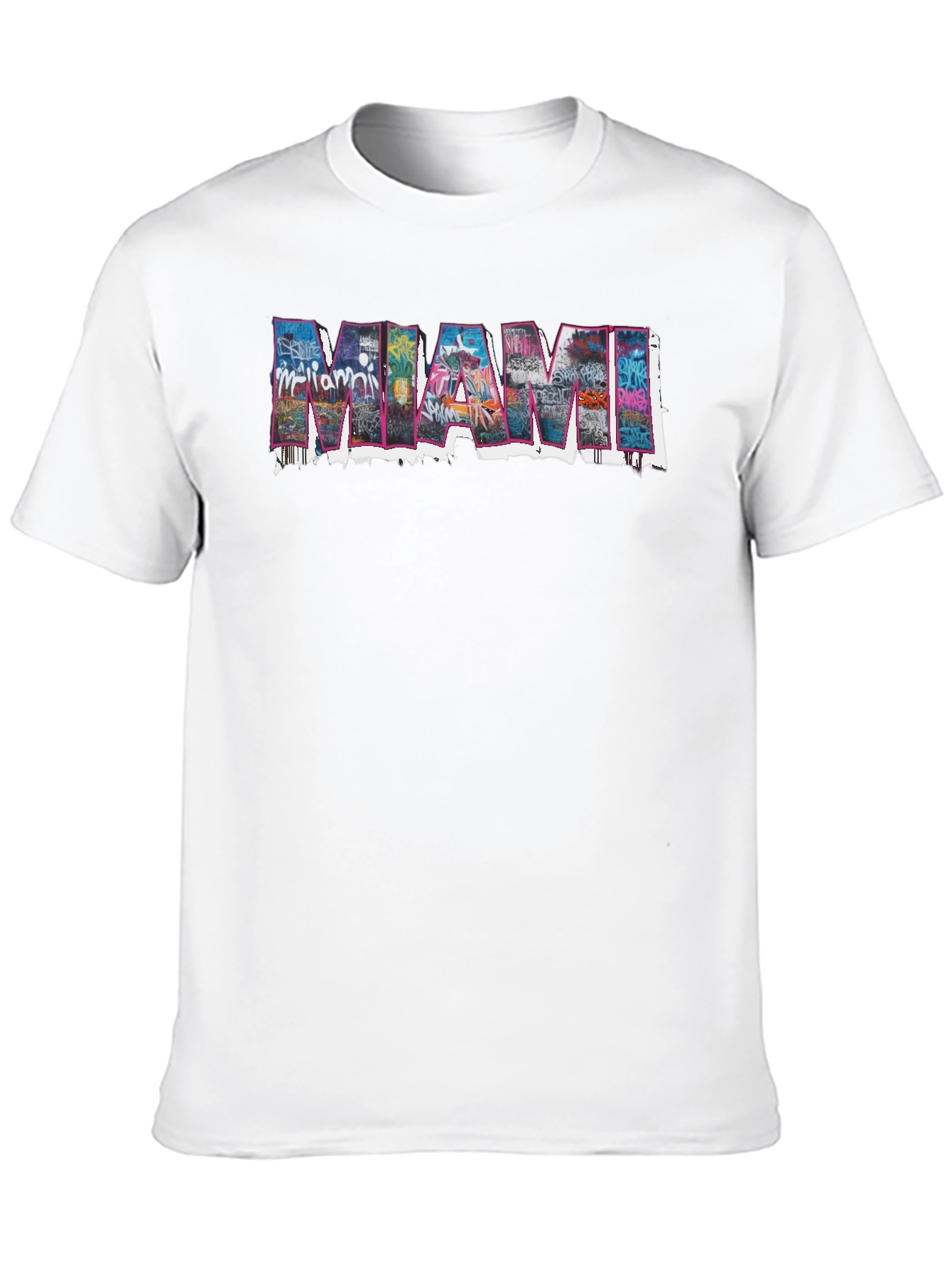 Miami Graphic Print Black T-Shirt