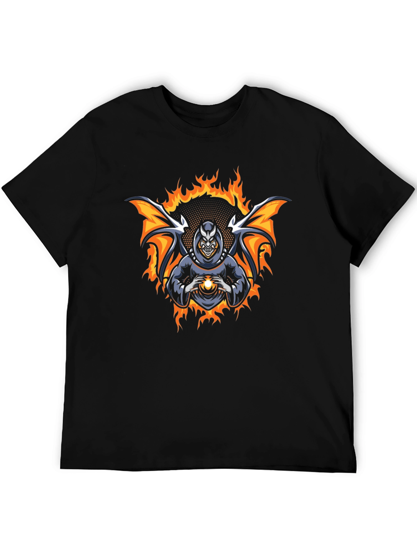 Fiery Demon Graphic T-Shirt - Dark Magic Design