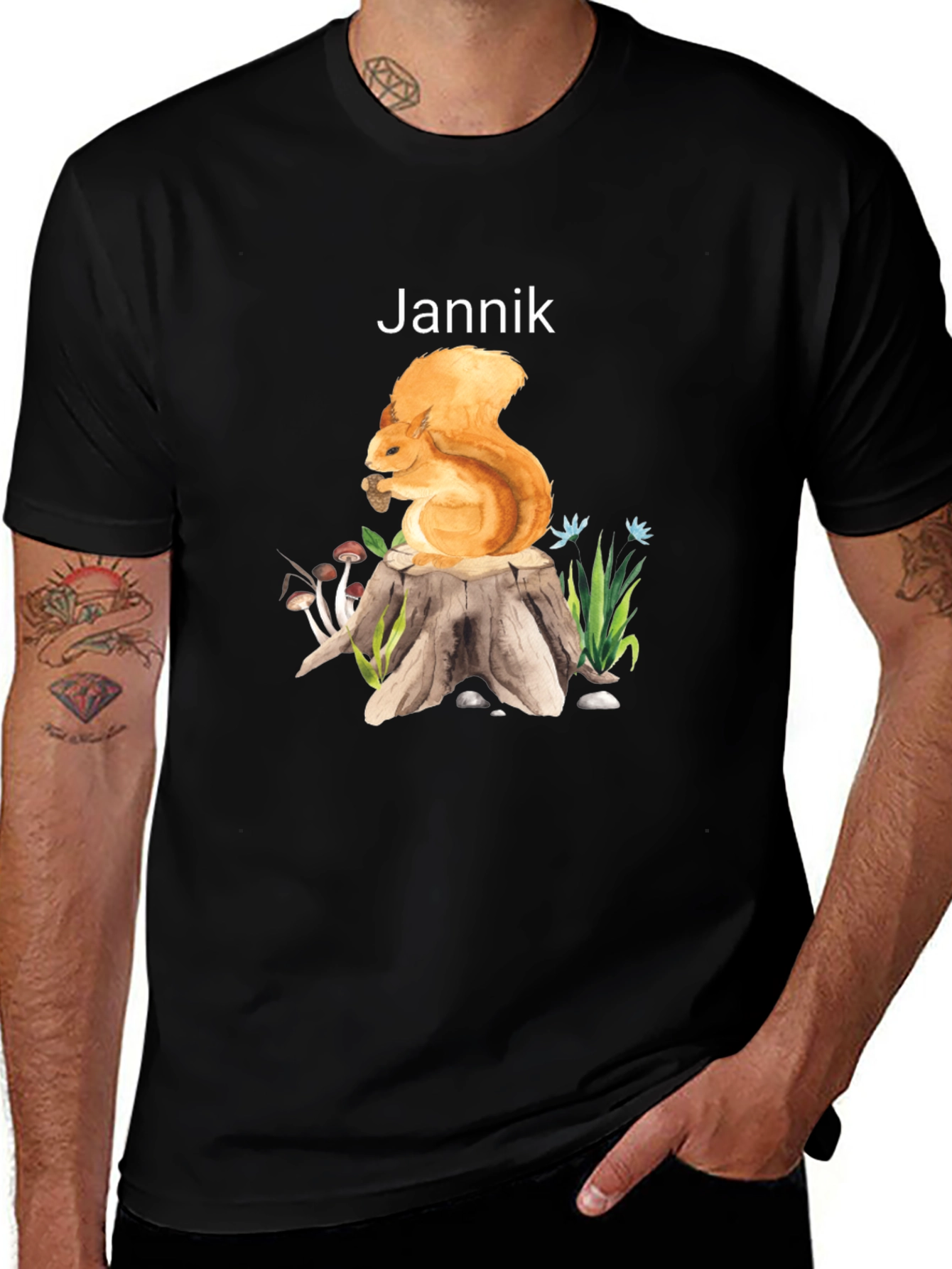 Squirrel on Stump Graphic Tee - Jannik