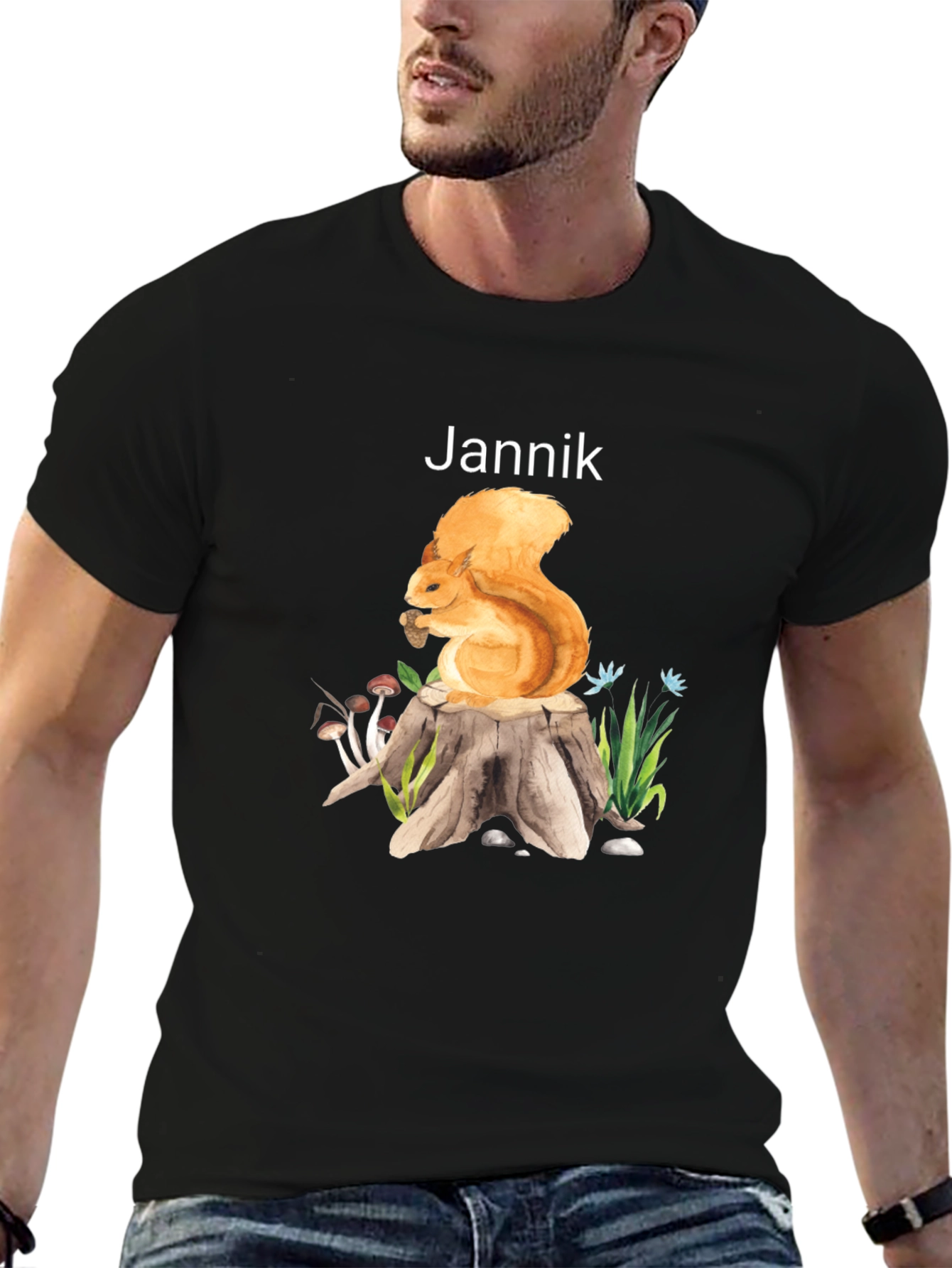 Squirrel on Stump Graphic Tee - Jannik
