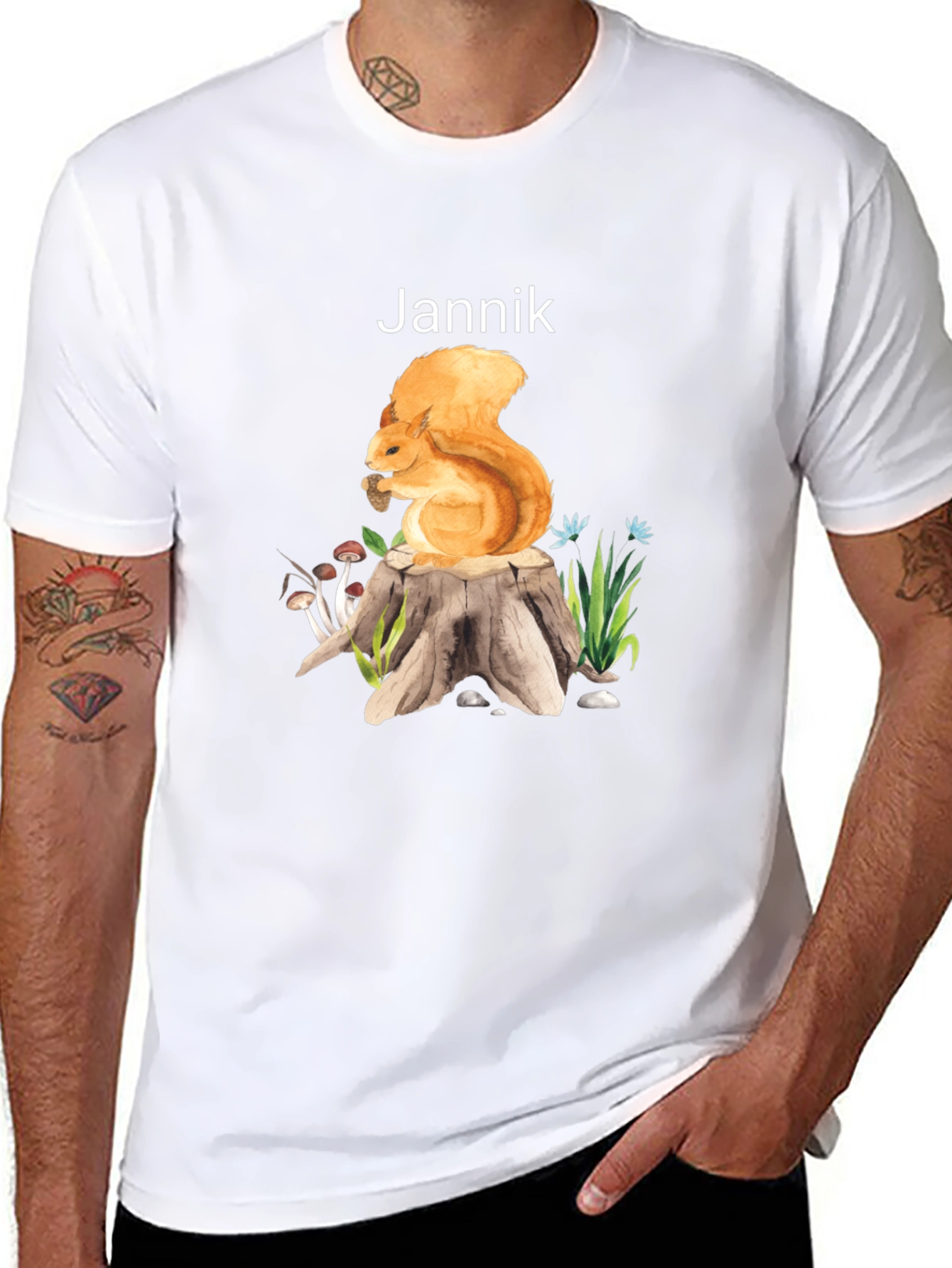 Squirrel on Stump Graphic Tee - Jannik