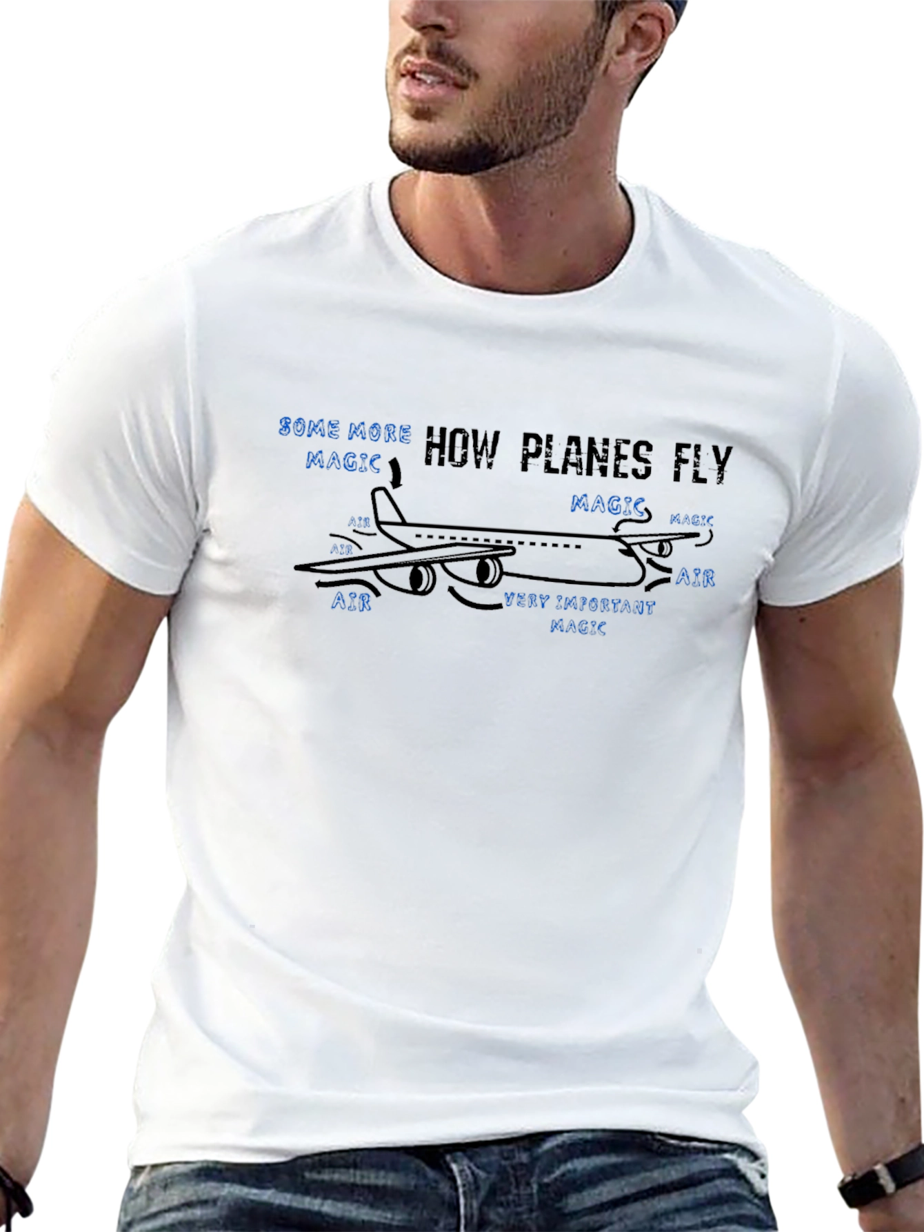 How Planes Fly Magic Black T-Shirt
