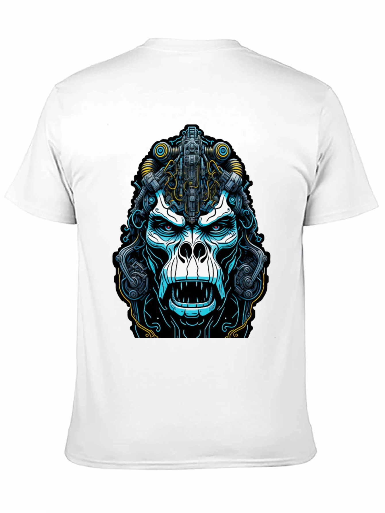 Cyber Gorilla Graphic Tee - Black Cotton T-Shirt