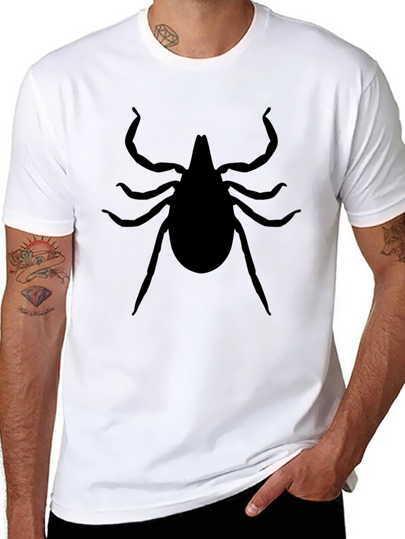 Tick Silhouette Graphic Tee - Unisex Black T-Shirt