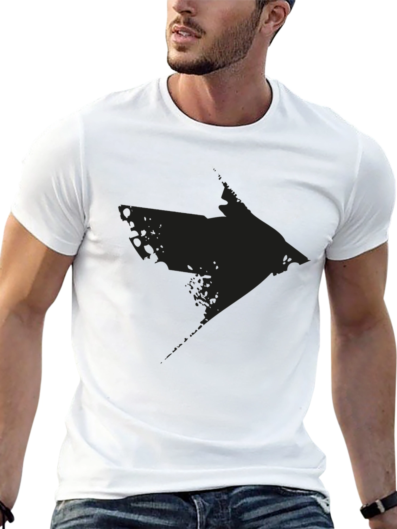 Distressed Arrow Graphic Black T-Shirt