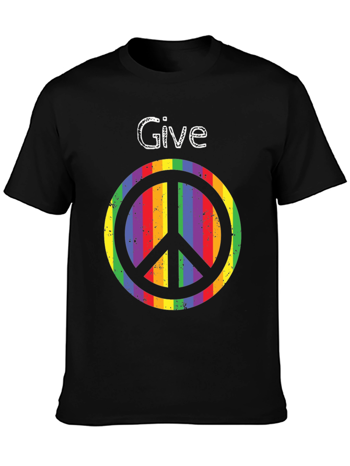 Give Peace a Chance - Rainbow Peace Sign T-Shirt
