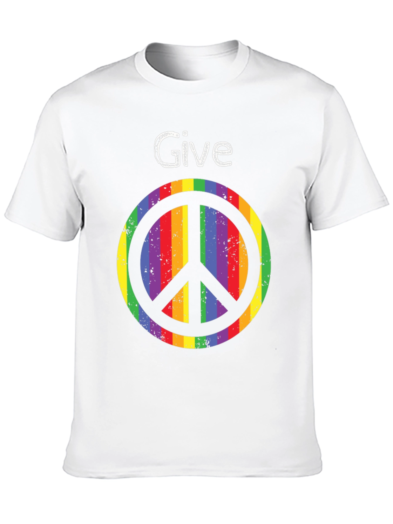 Give Peace a Chance - Rainbow Peace Sign T-Shirt