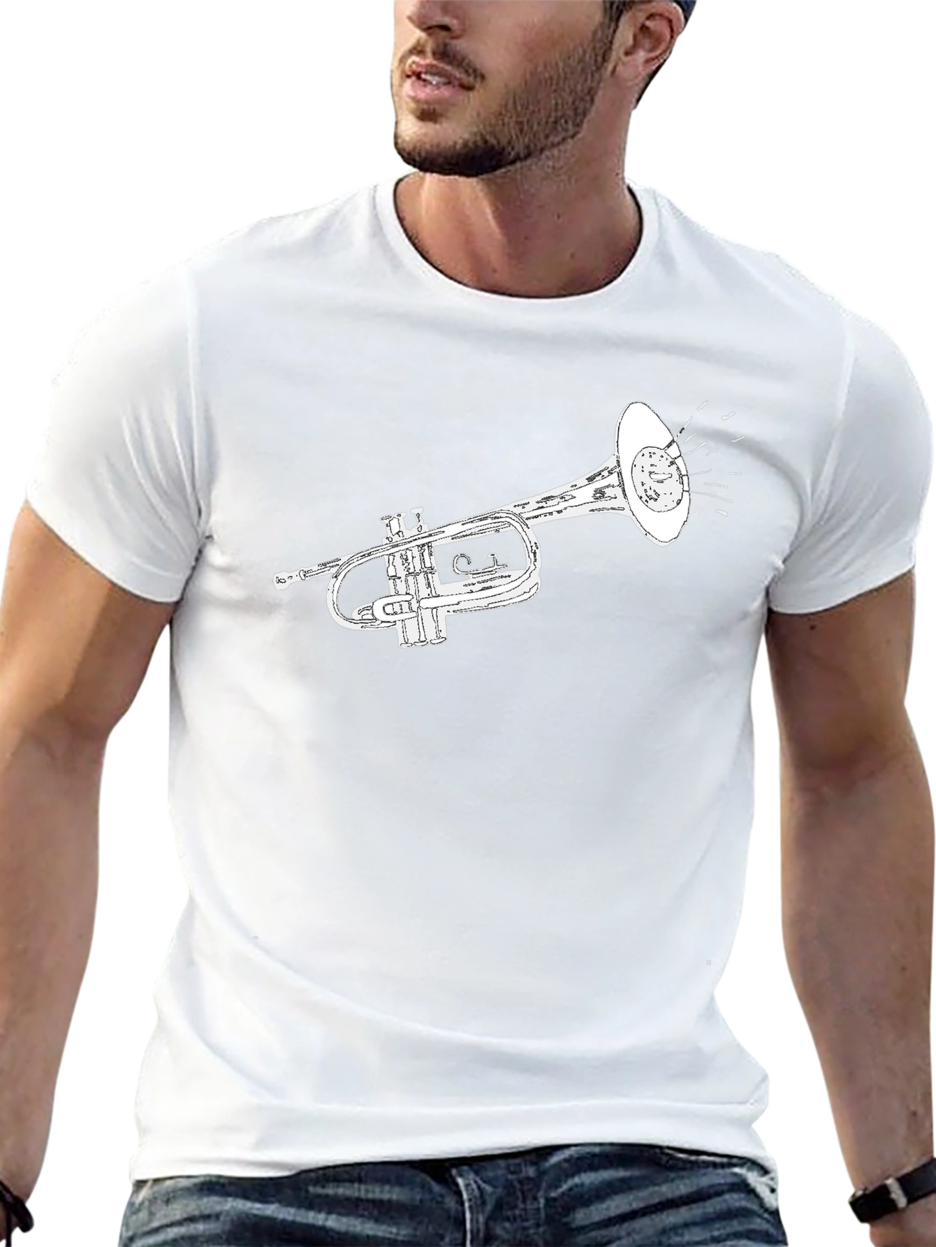 Trumpet Graphic Tee - Classic Musical Style