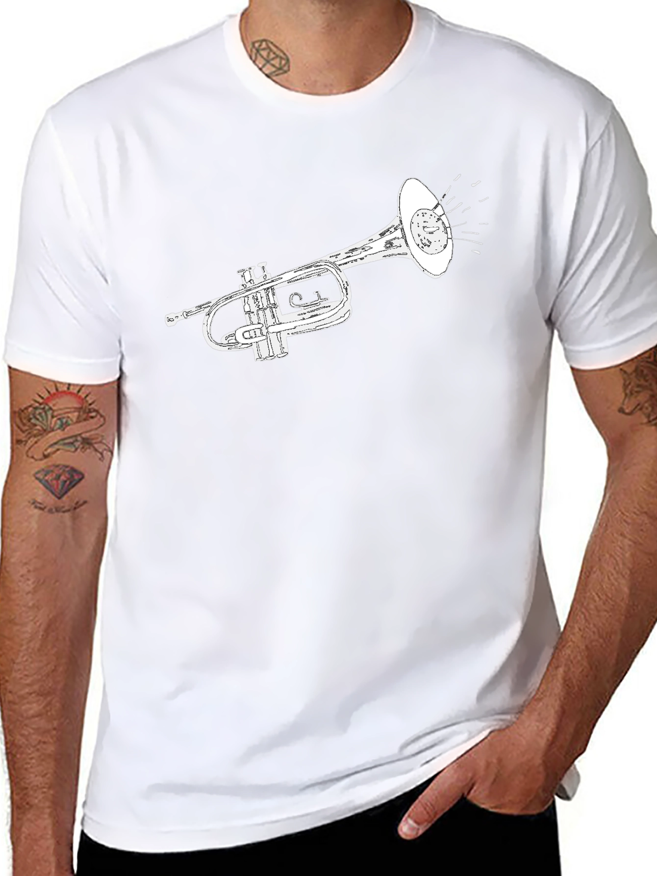 Trumpet Graphic Tee - Classic Musical Style