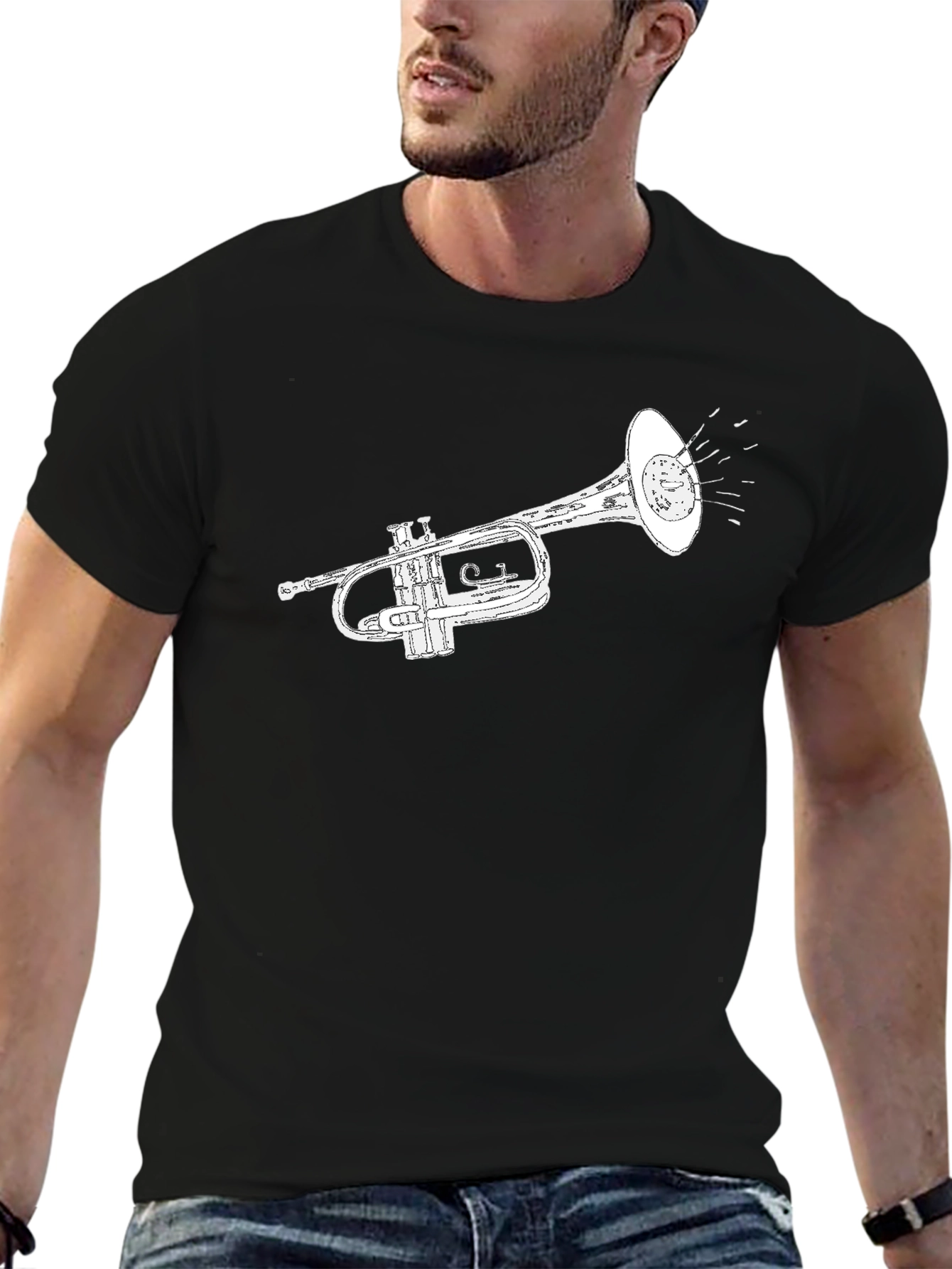 Trumpet Graphic Tee - Classic Musical Style