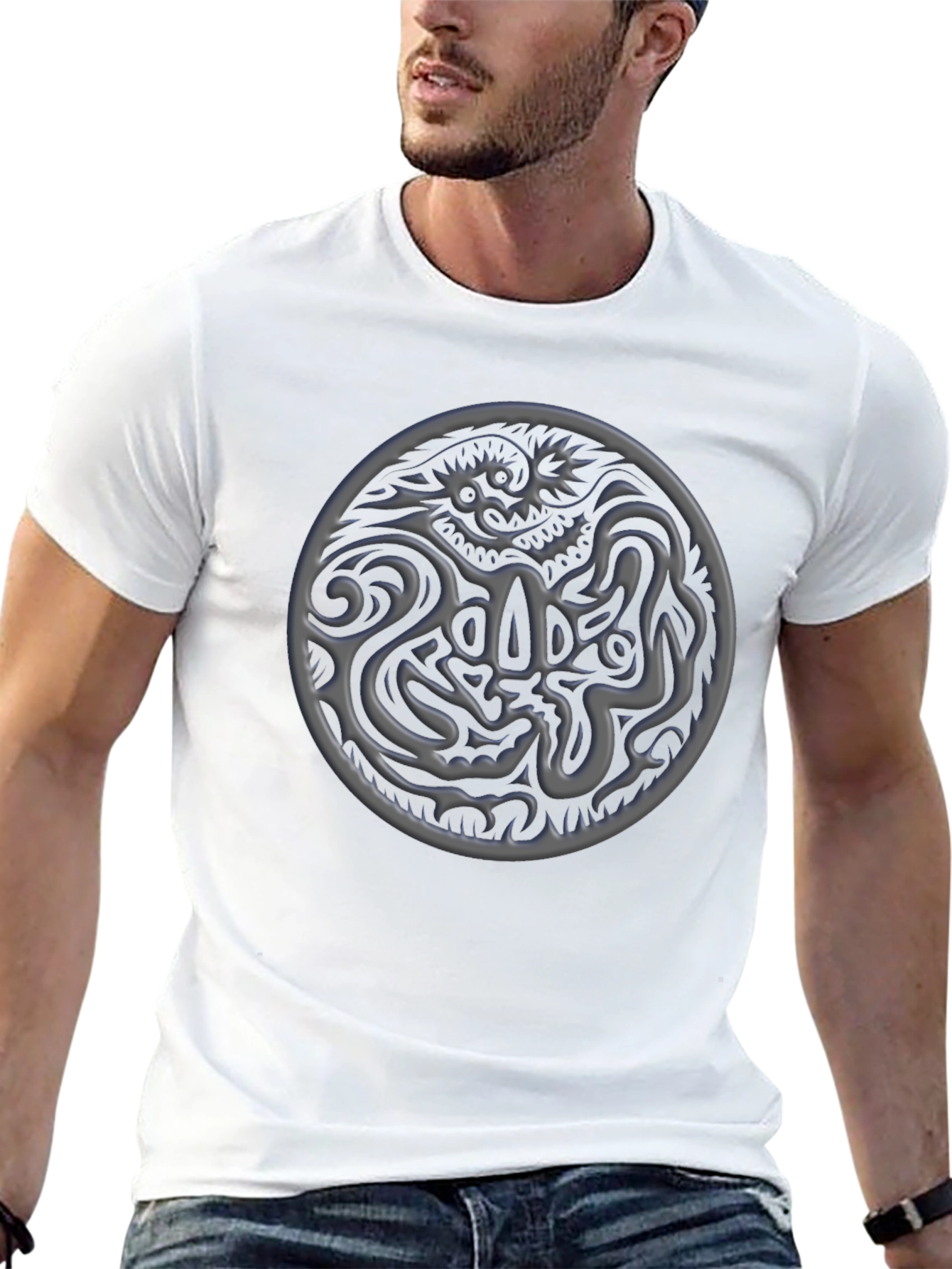 Dragon Emblem Graphic Tee - Stylish Black T-Shirt