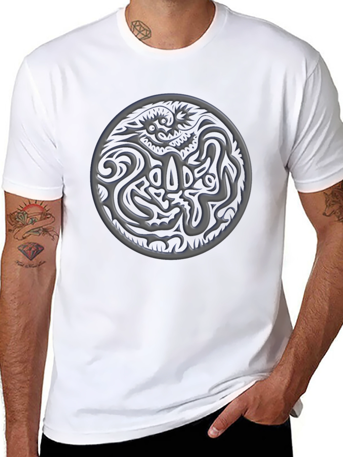 Dragon Emblem Graphic Tee - Stylish Black T-Shirt