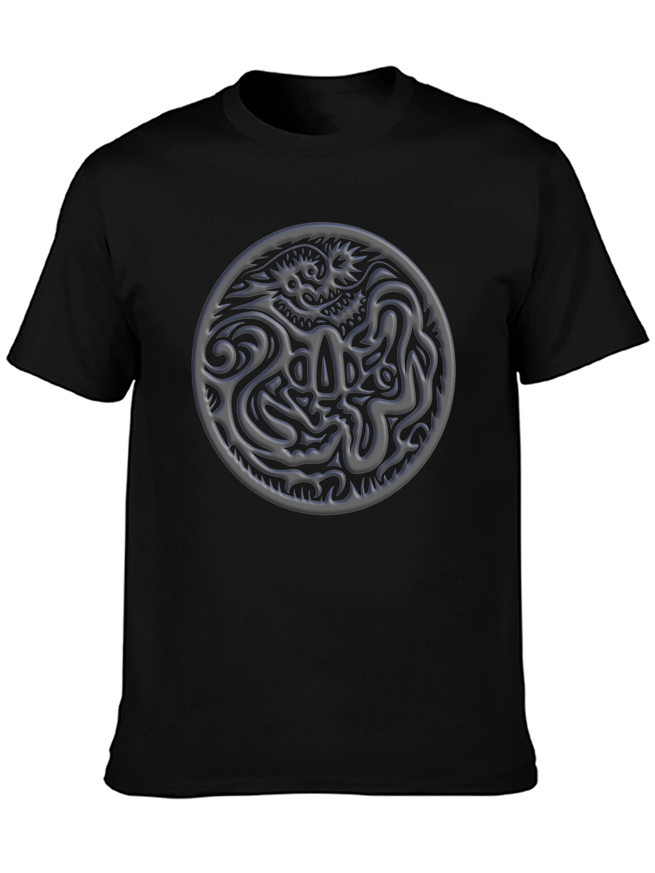 Dragon Emblem Graphic Tee - Stylish Black T-Shirt