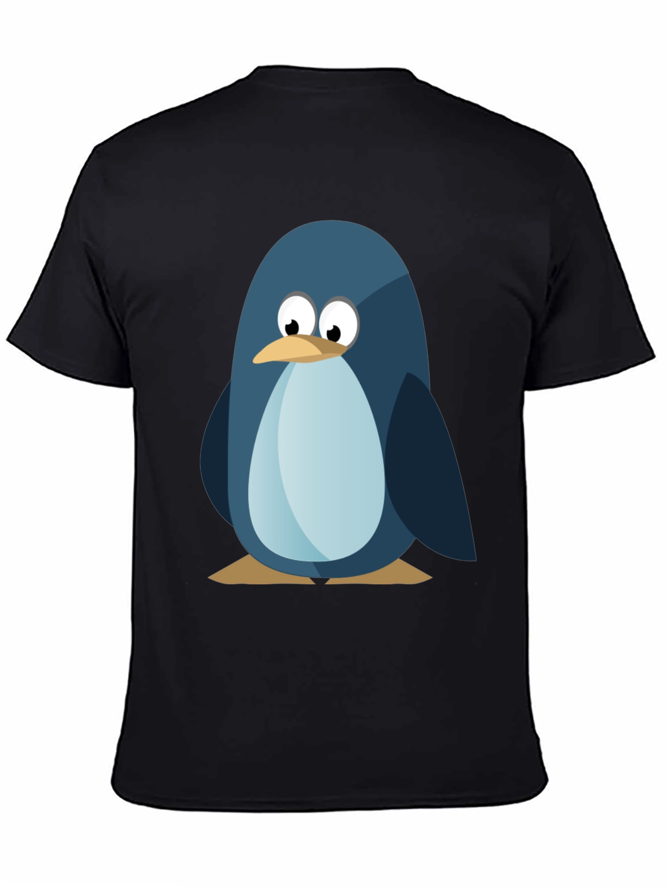 Cute Penguin Graphic Tee - Mens Black T-Shirt