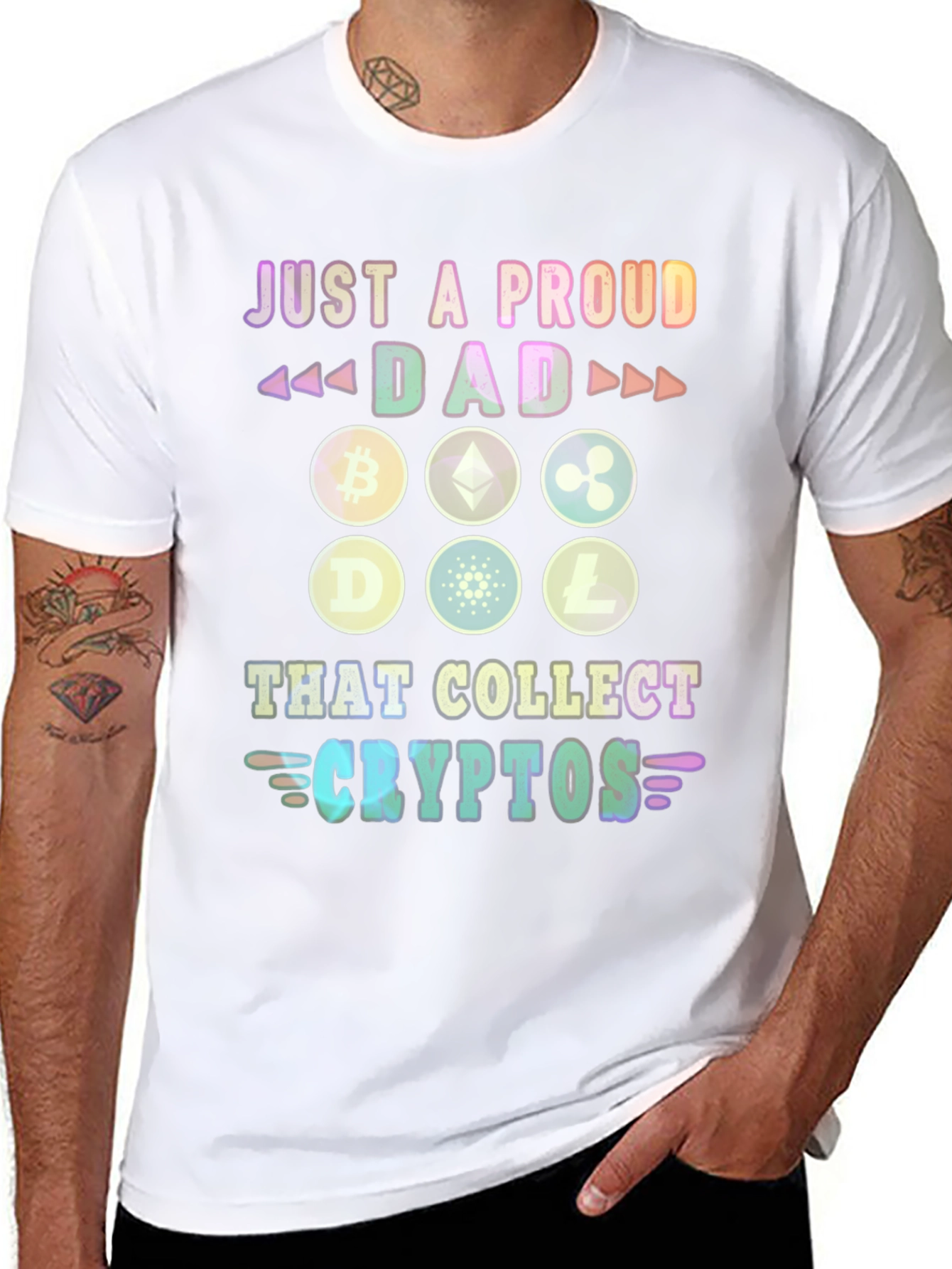 Proud Dad Crypto Collector Graphic T-Shirt