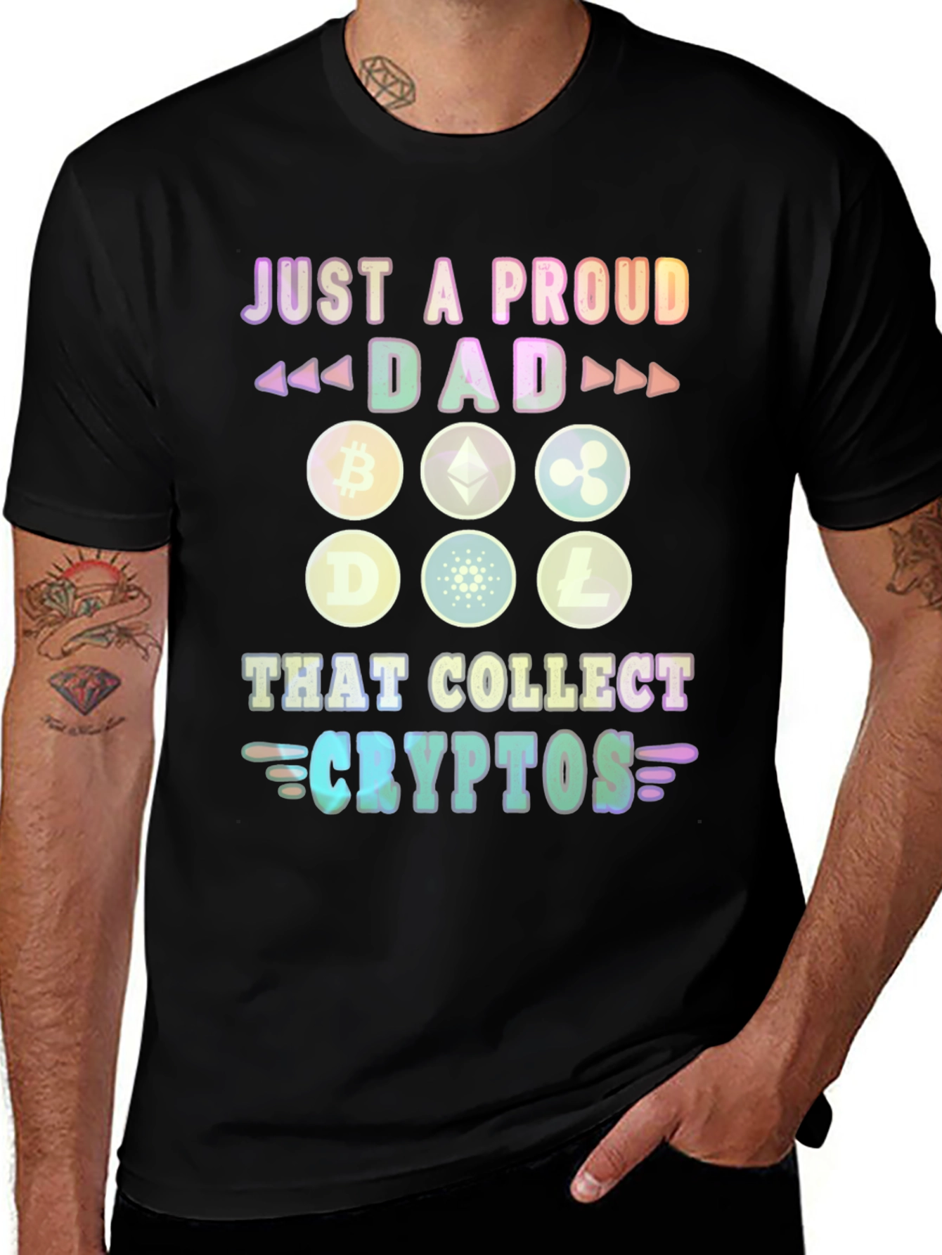 Proud Dad Crypto Collector Graphic T-Shirt