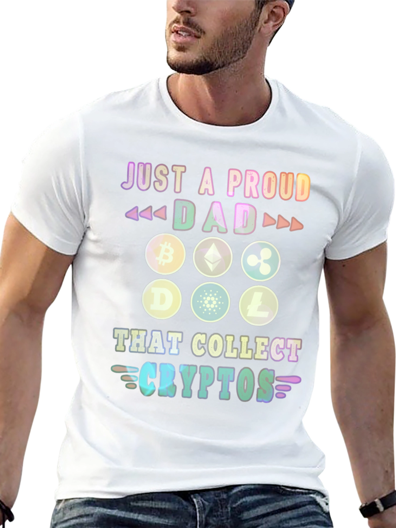 Proud Dad Crypto Collector Graphic T-Shirt