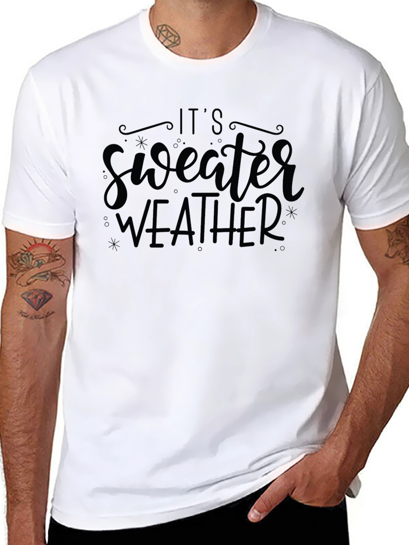 Its Sweater Weather Black Graphic Tee