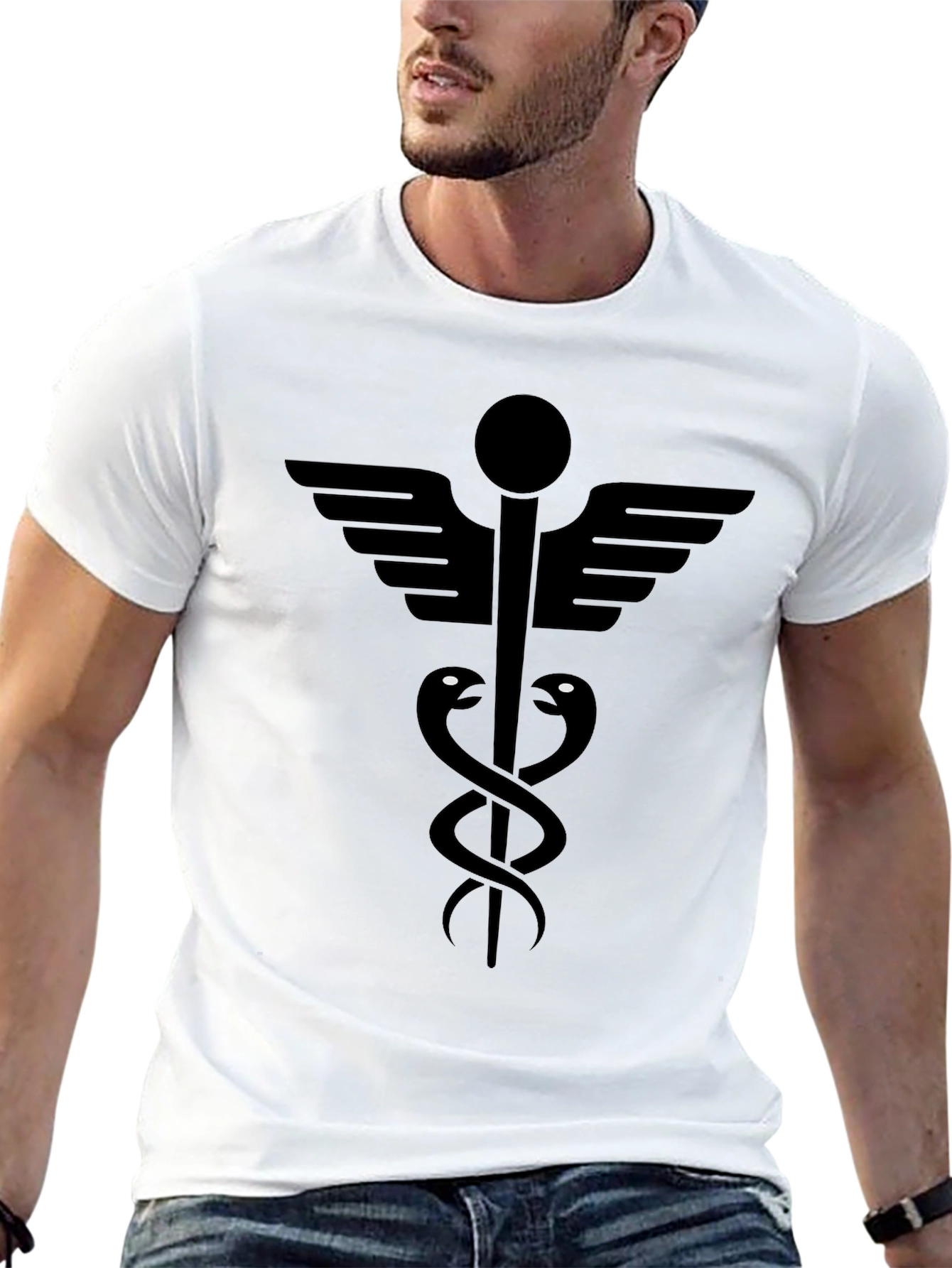 Caduceus Symbol T-Shirt - Medical Inspired Design