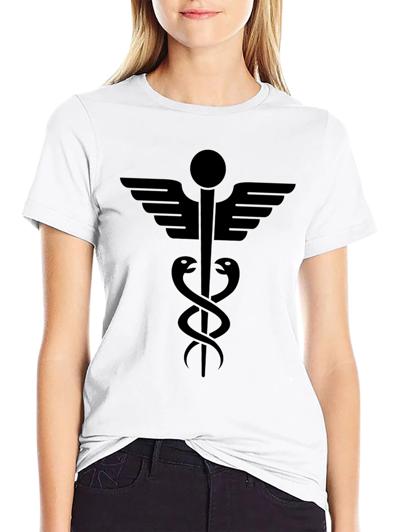 Caduceus Symbol T-Shirt - Medical Inspired Design