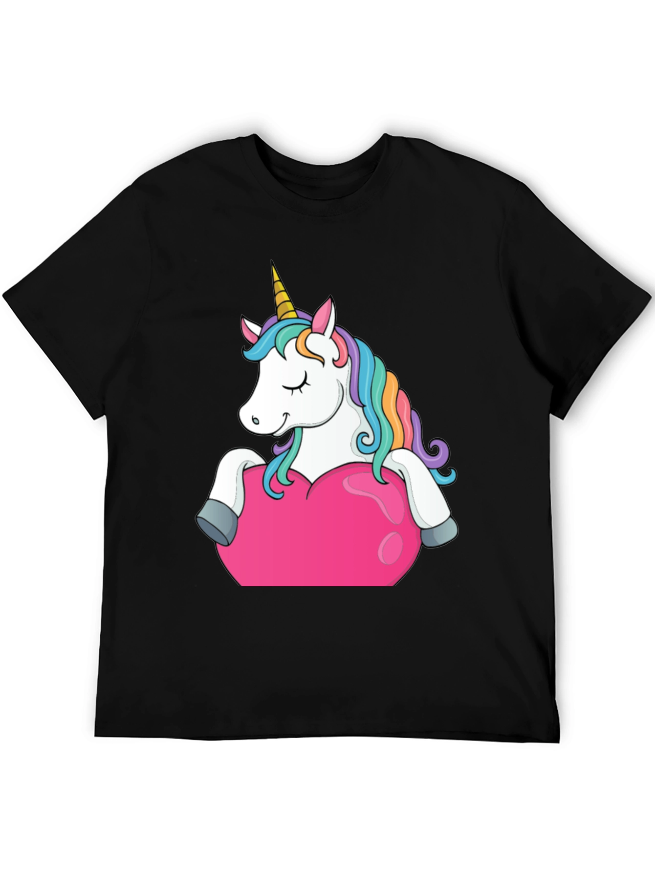 Unicorn Heart Graphic Tee - Black