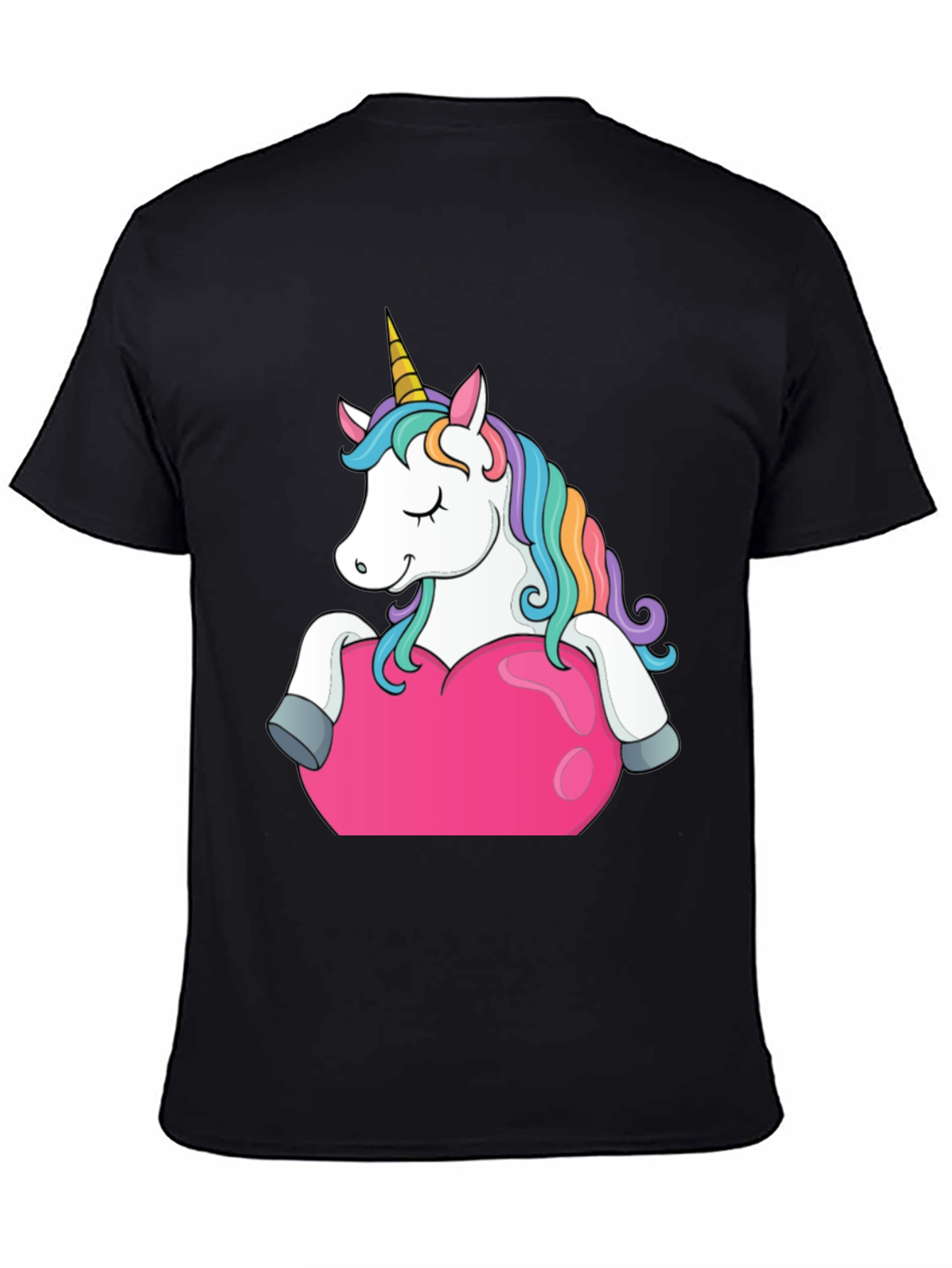 Unicorn Heart Graphic Tee - Black