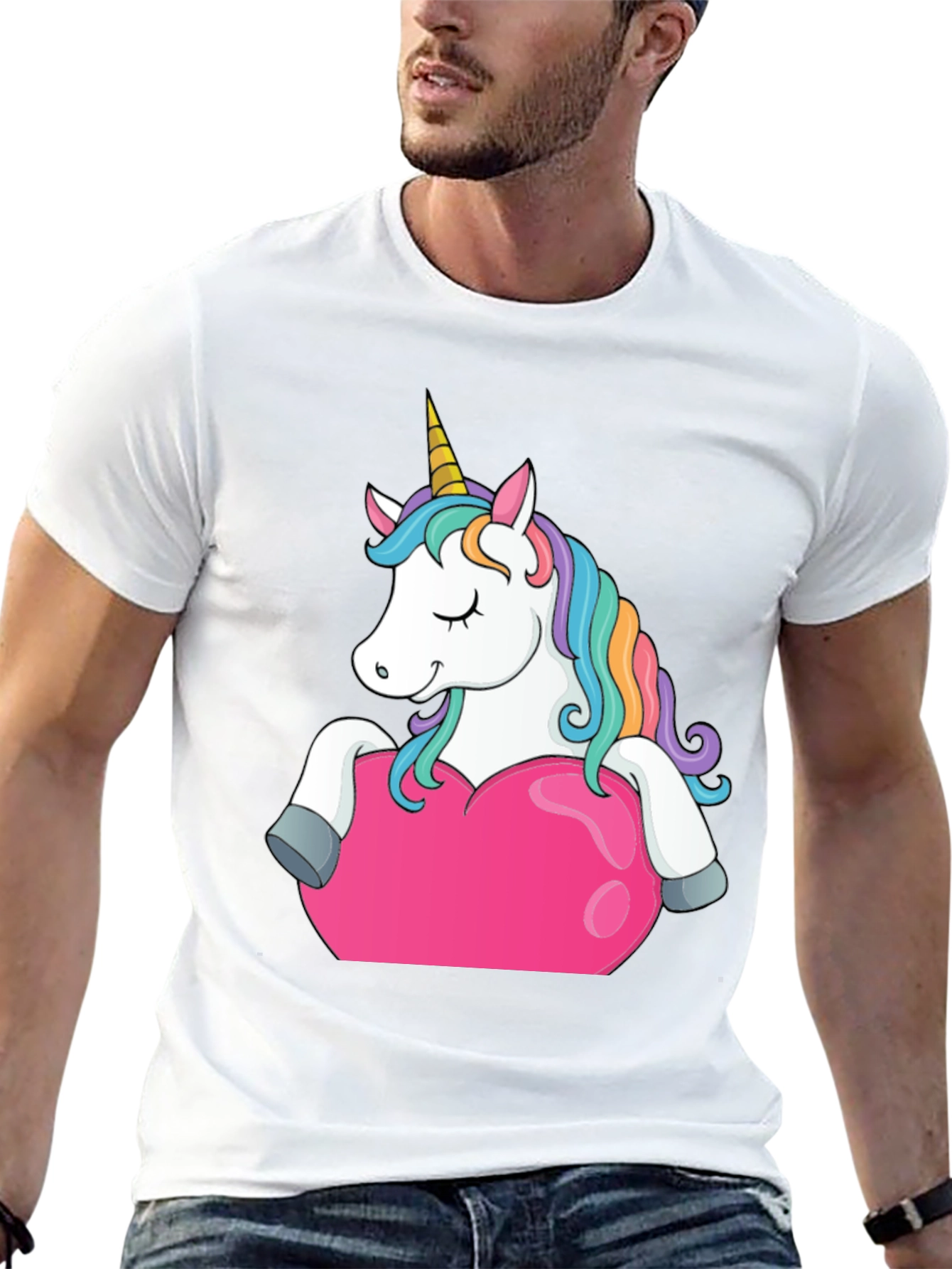 Unicorn Heart Graphic Tee - Black