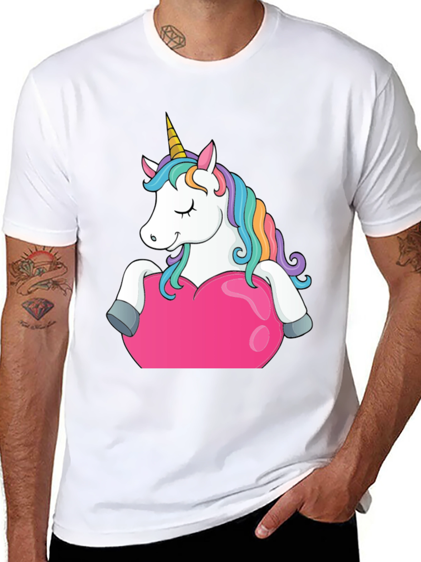 Unicorn Heart Graphic Tee - Black
