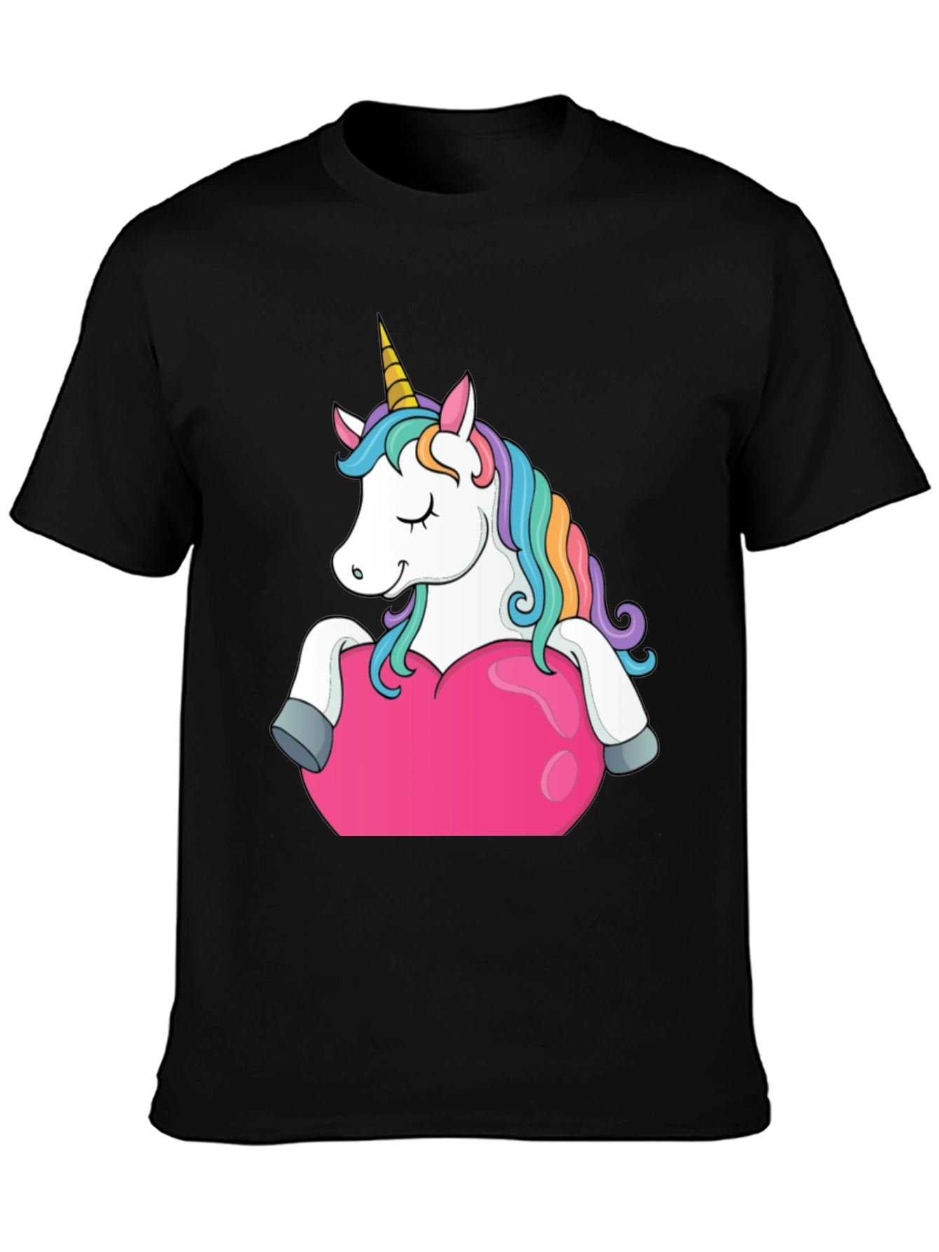 Unicorn Heart Graphic Tee - Black