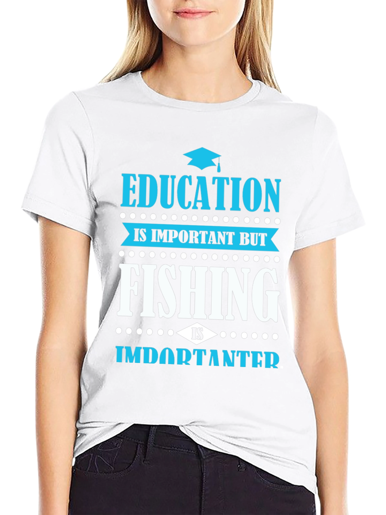 Funny Fishing Graphic Tee - Education Is Important
