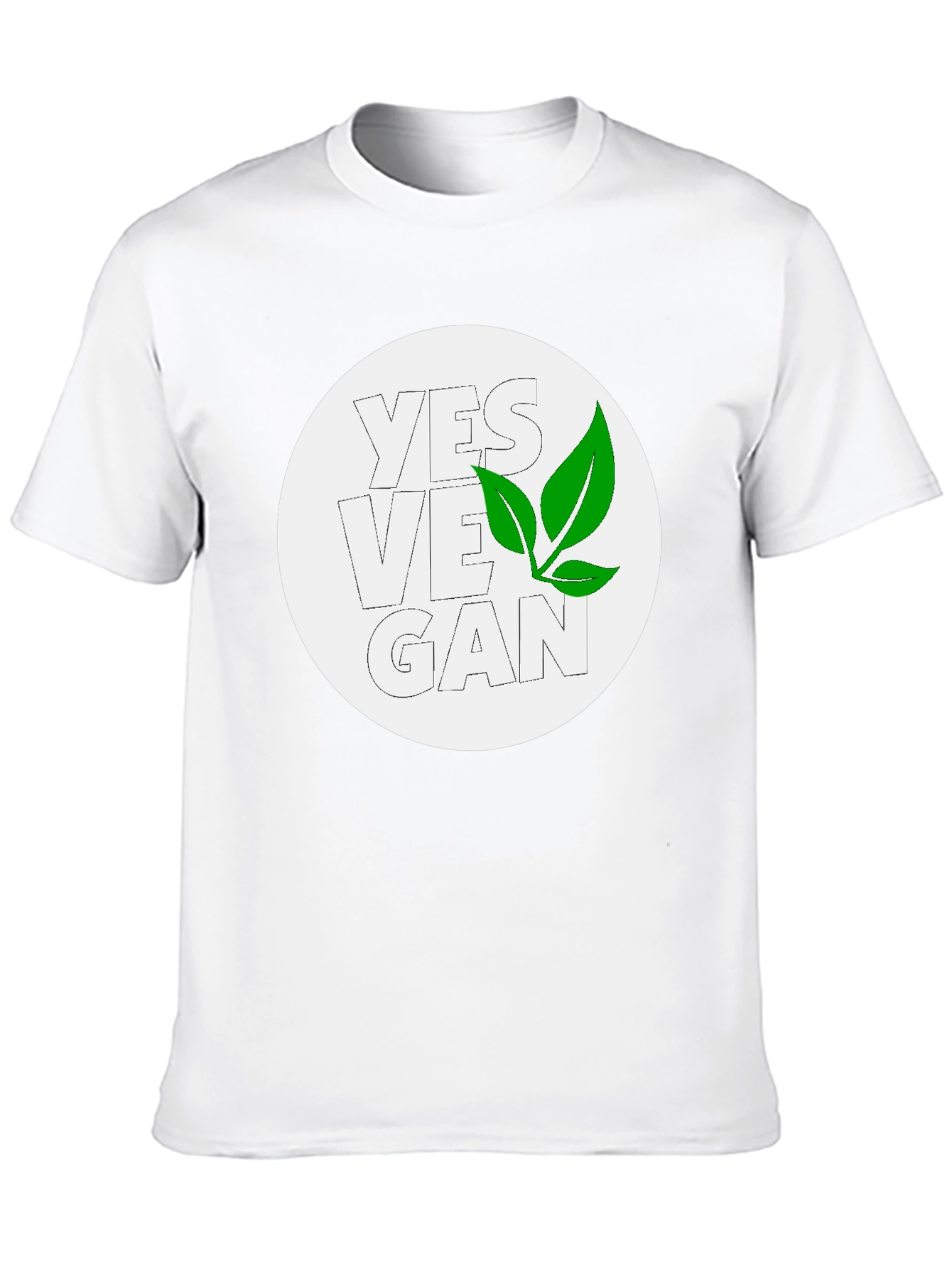 Yes Vegan Black Graphic Tee - Leaf Design