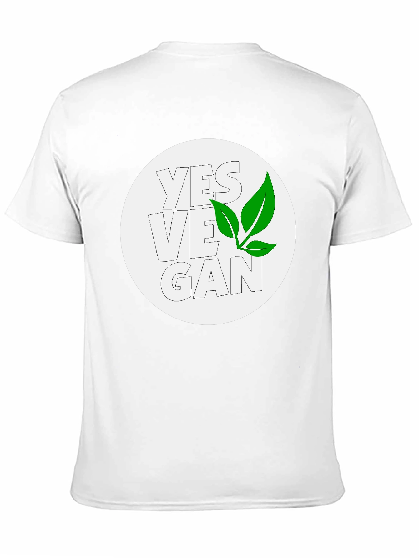 Yes Vegan Black Graphic Tee - Leaf Design