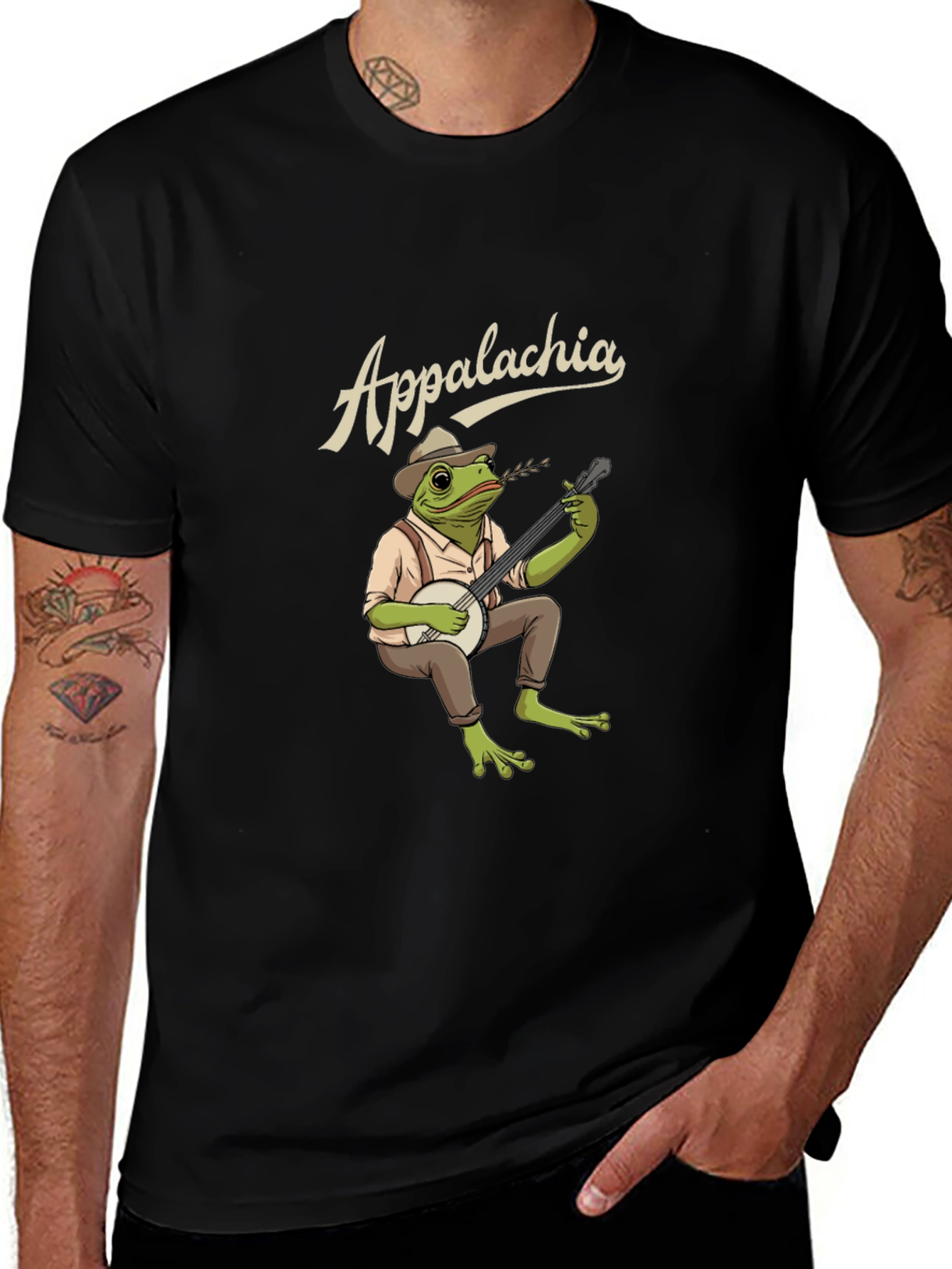 Appalachia Frog Banjo Player Graphic Tee