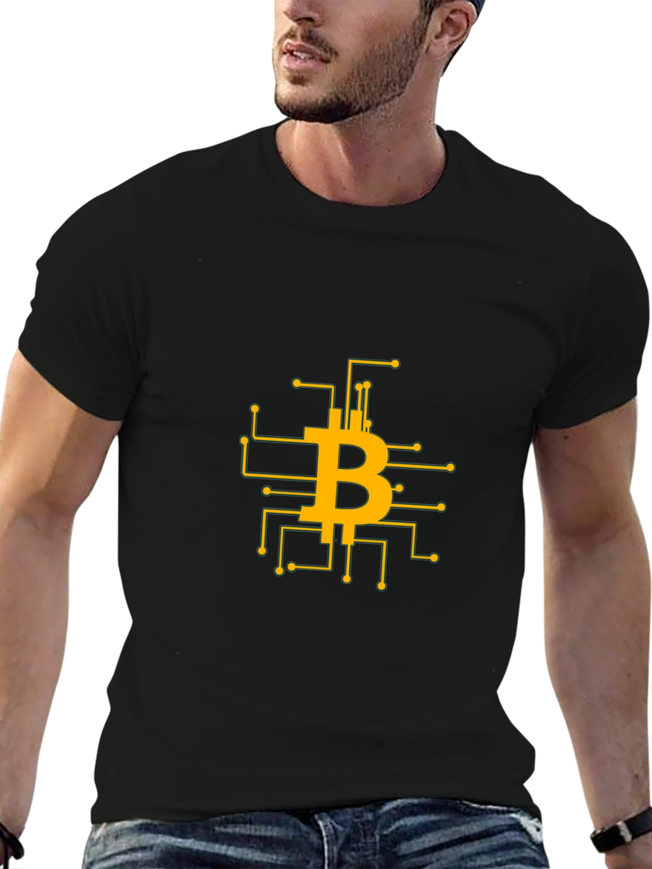 Bitcoin Circuit Board T-Shirt - Crypto Design