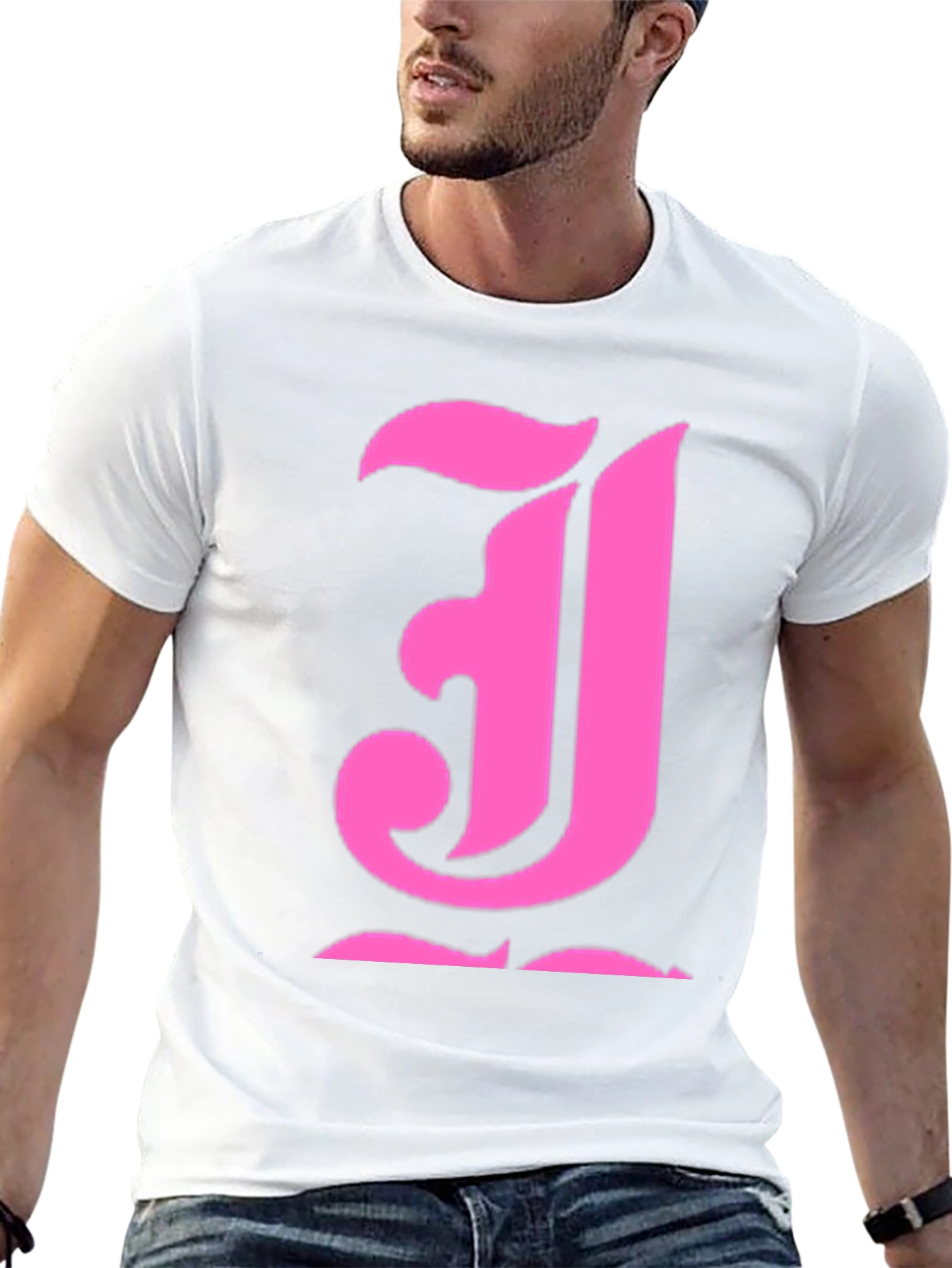 Pink Initial J Black T-Shirt