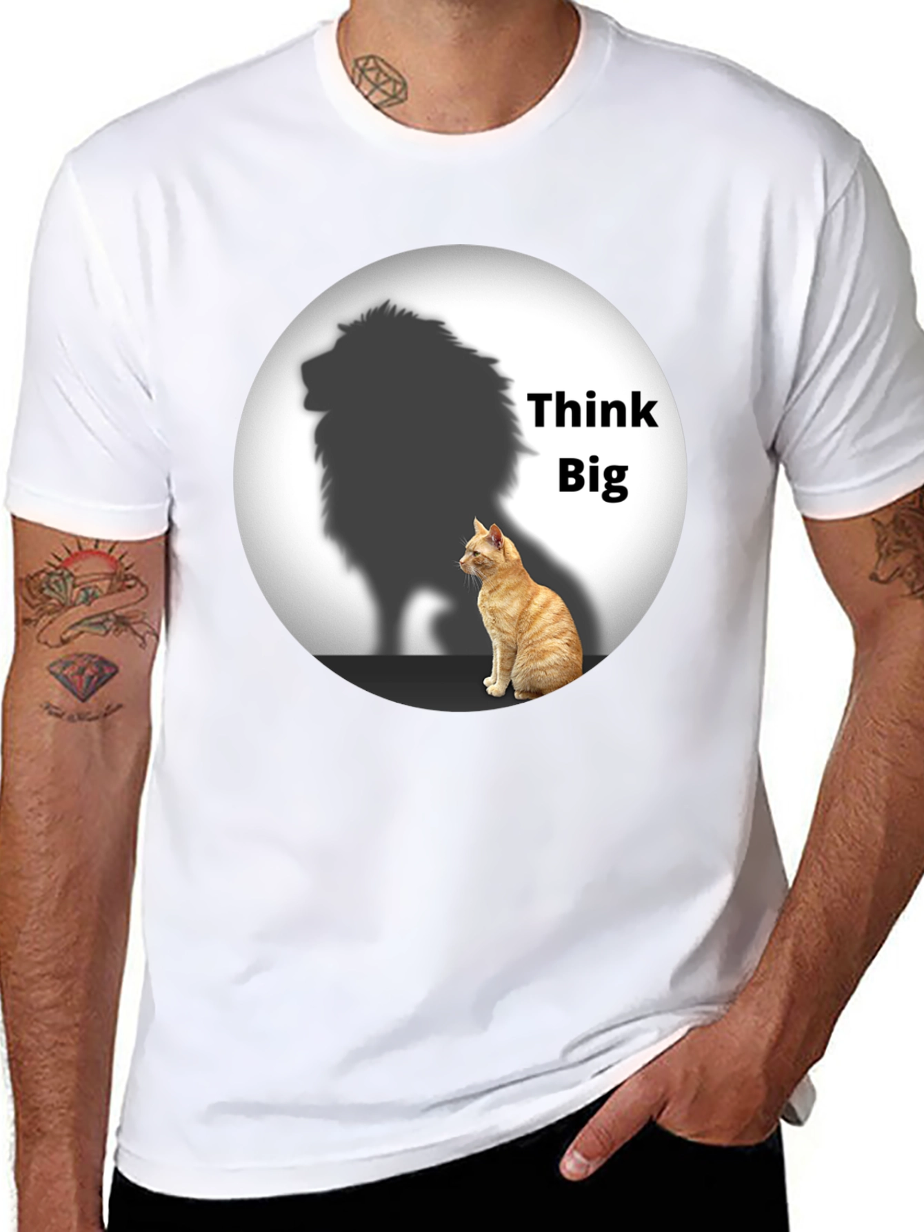 Think Big Cat Lion Shadow T-Shirt