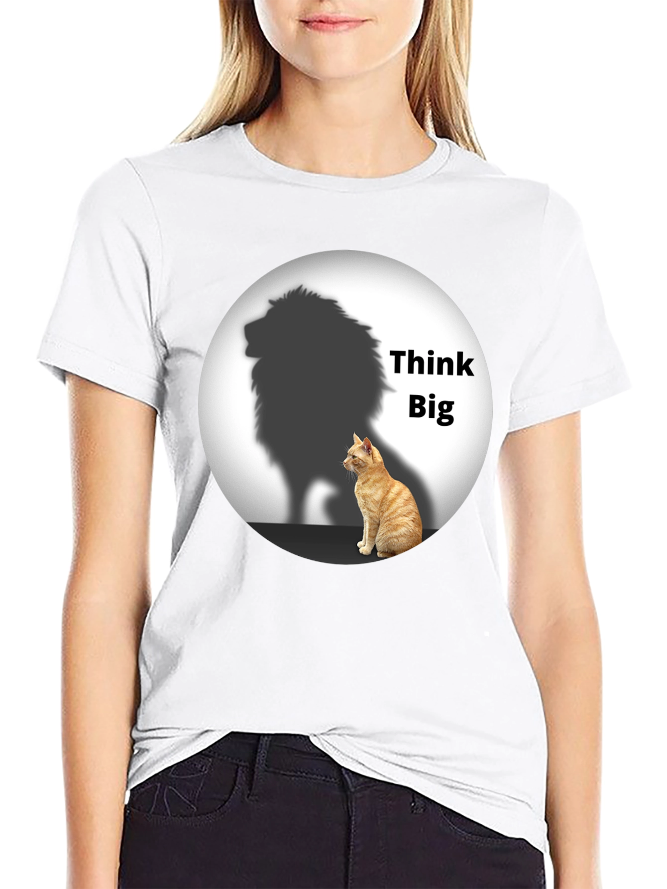 Think Big Cat Lion Shadow T-Shirt