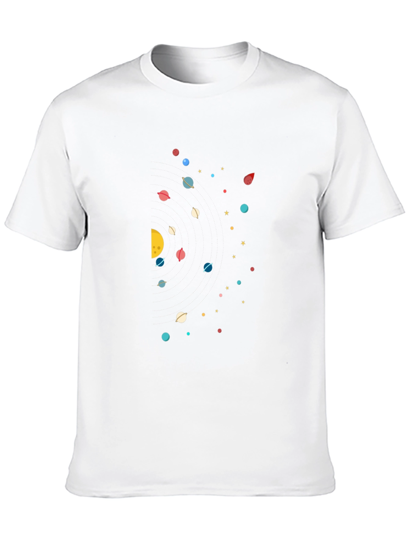 Cosmic Planet Graphic Tee - Black Cotton Blend
